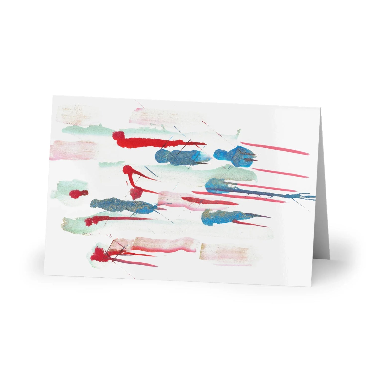 Personnages Deco Patterns Blue #16 Leaf Greeting Card - Elegant - Laure Leprince - Artiste Peintre