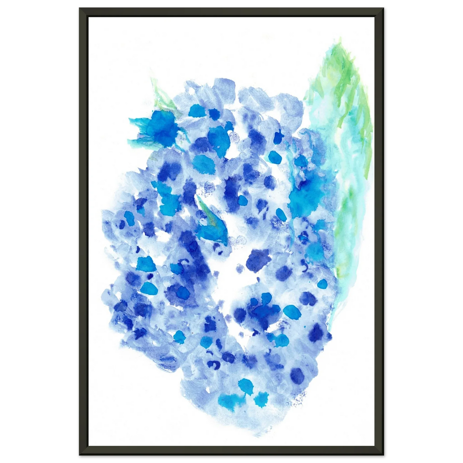 Classic Semi-Glossy Paper Metal Framed Poste Hortensia Celeste - Laure Leprince - Artiste Peintre