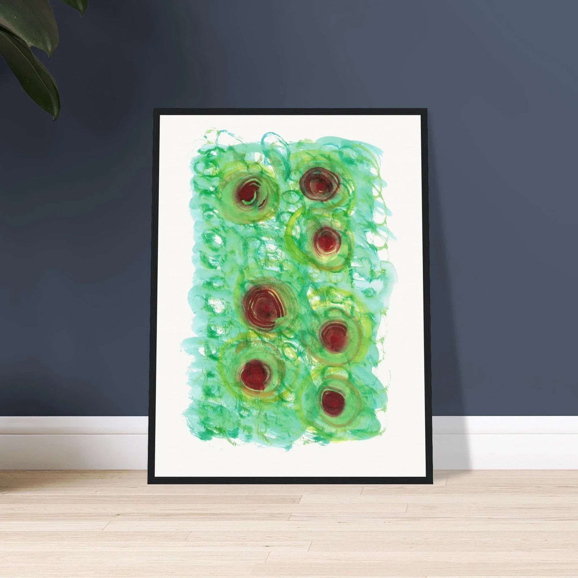 Affiche Encadrée Museum-Quality Matte Paper Wooden Framed Green Echo - Laure Leprince - Artiste Peintre