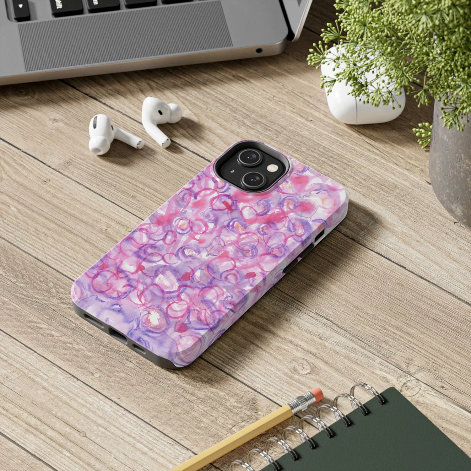 Tough iPhone Case Floraison Intime — Watercolor - Laure Leprince - Artiste Peintre