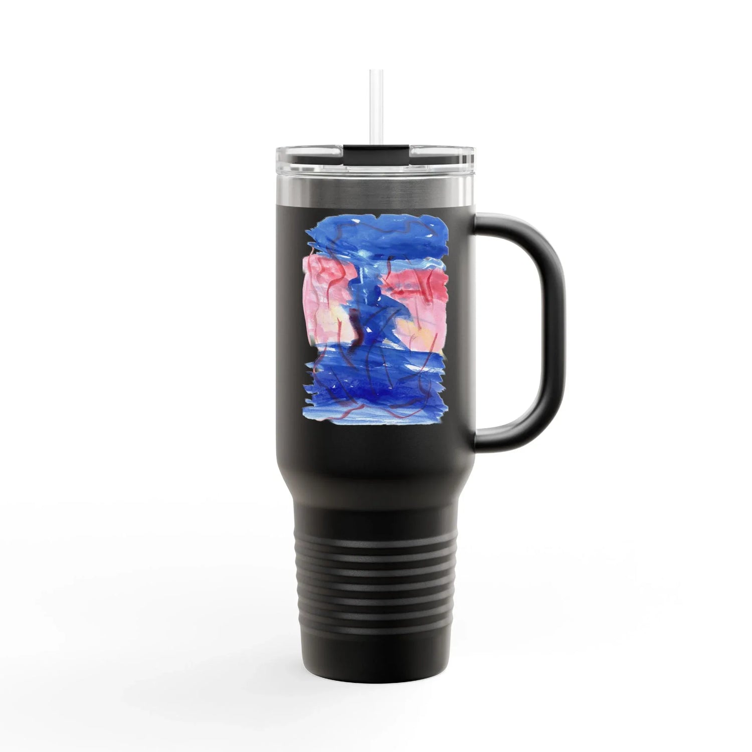 40oz Insulated Travel Mug – Midnight SirenWatercolor Design - Laure Leprince - Artiste Peintre