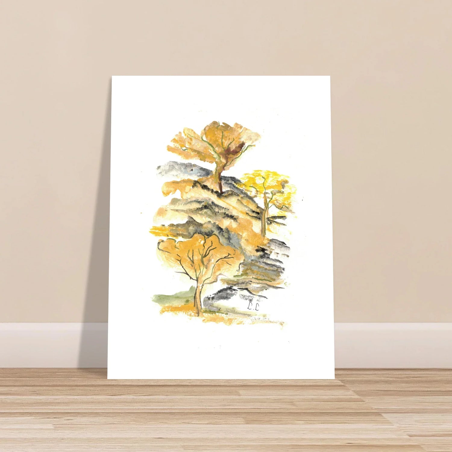 Affiche premium sur papier mat Colline d'Or – Art mural de qualité supérieure - Laure Leprince - Artiste Peintre