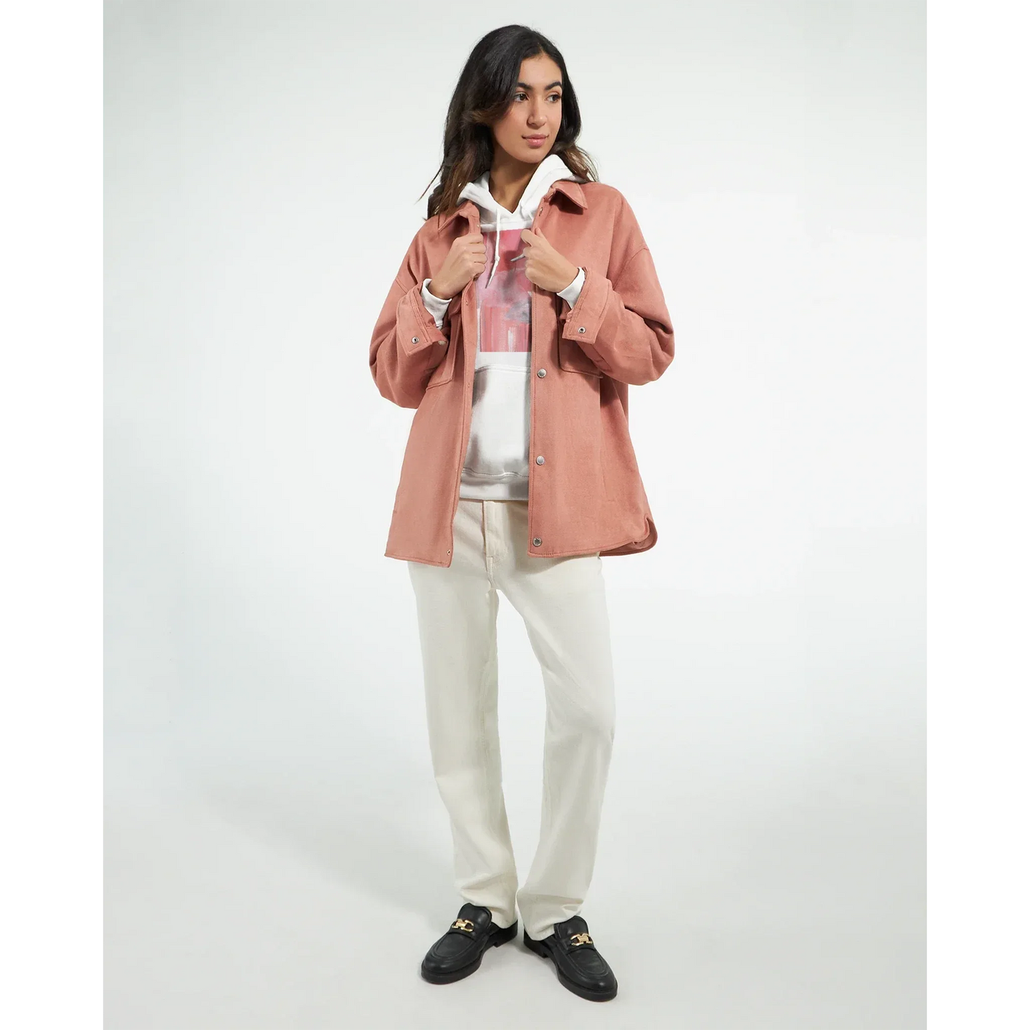 Sweat à capuche unisexe artistique Blush Cascade| Gildan® 18500 White - Laure Leprince - Artiste Peintre