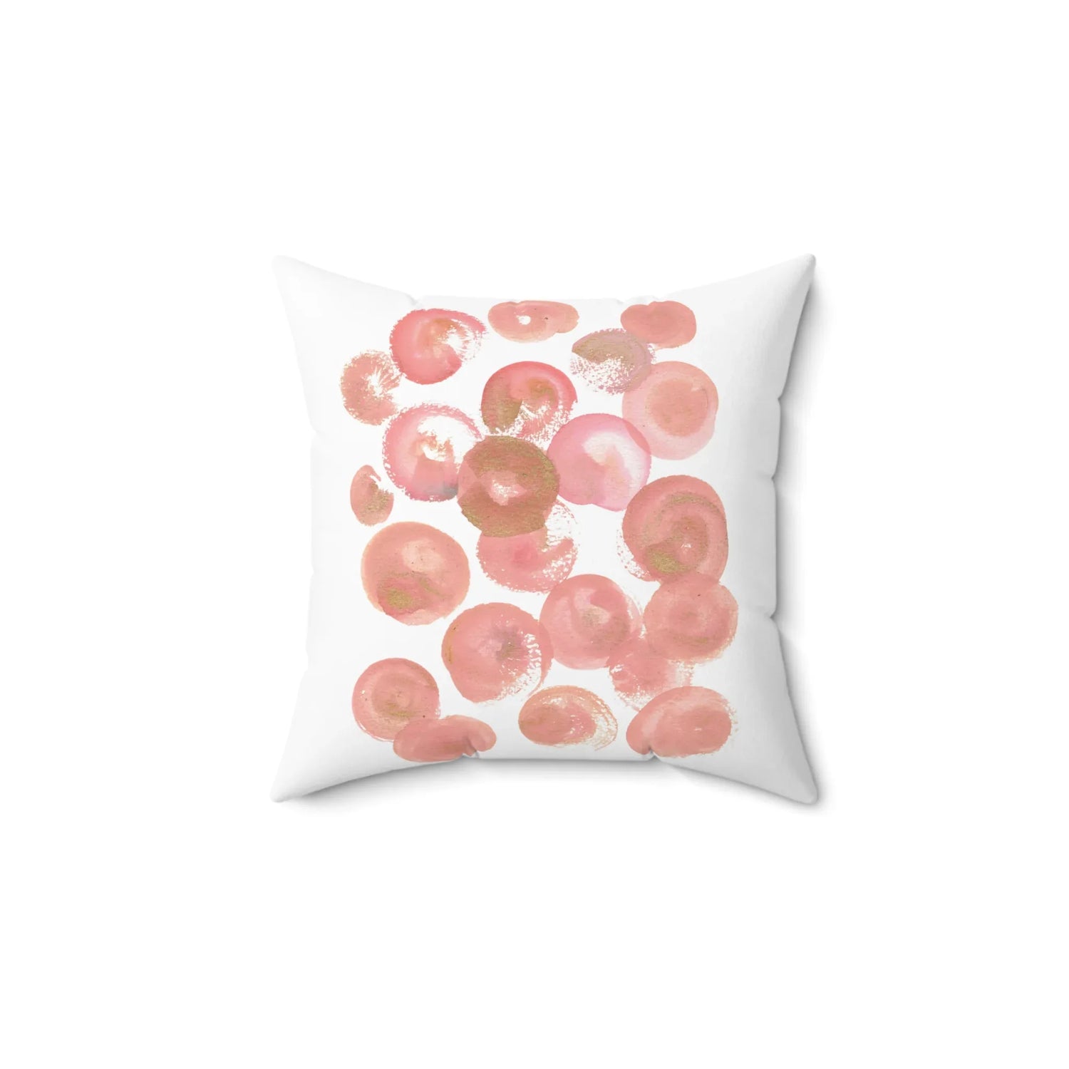 Square Throw Pillow Rosee Petale — Minimal Brushstroke Accent - Laure Leprince - Artiste Peintre