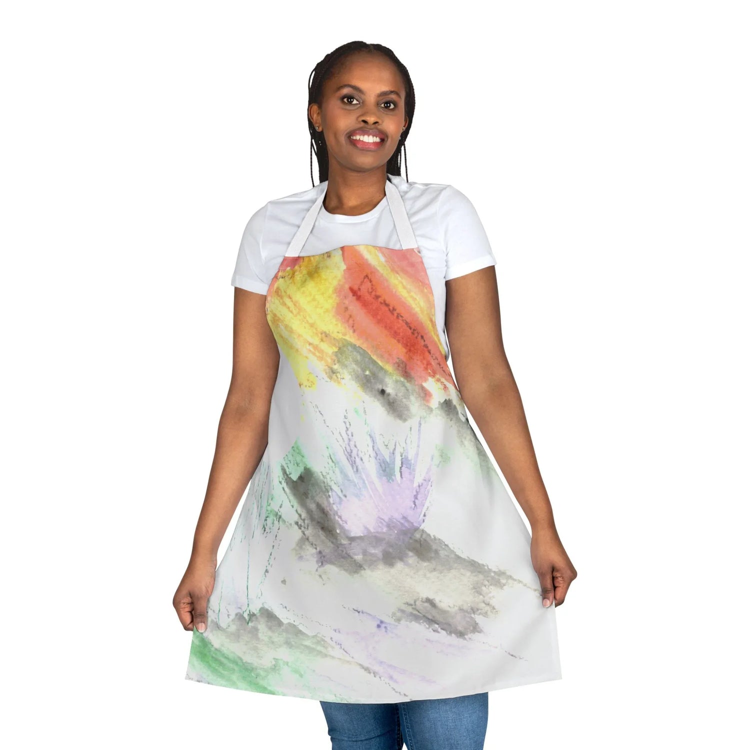 Abstract Apron Lavander Drift – Artistic Kitchen Chef Gift - Laure Leprince - Artiste Peintre