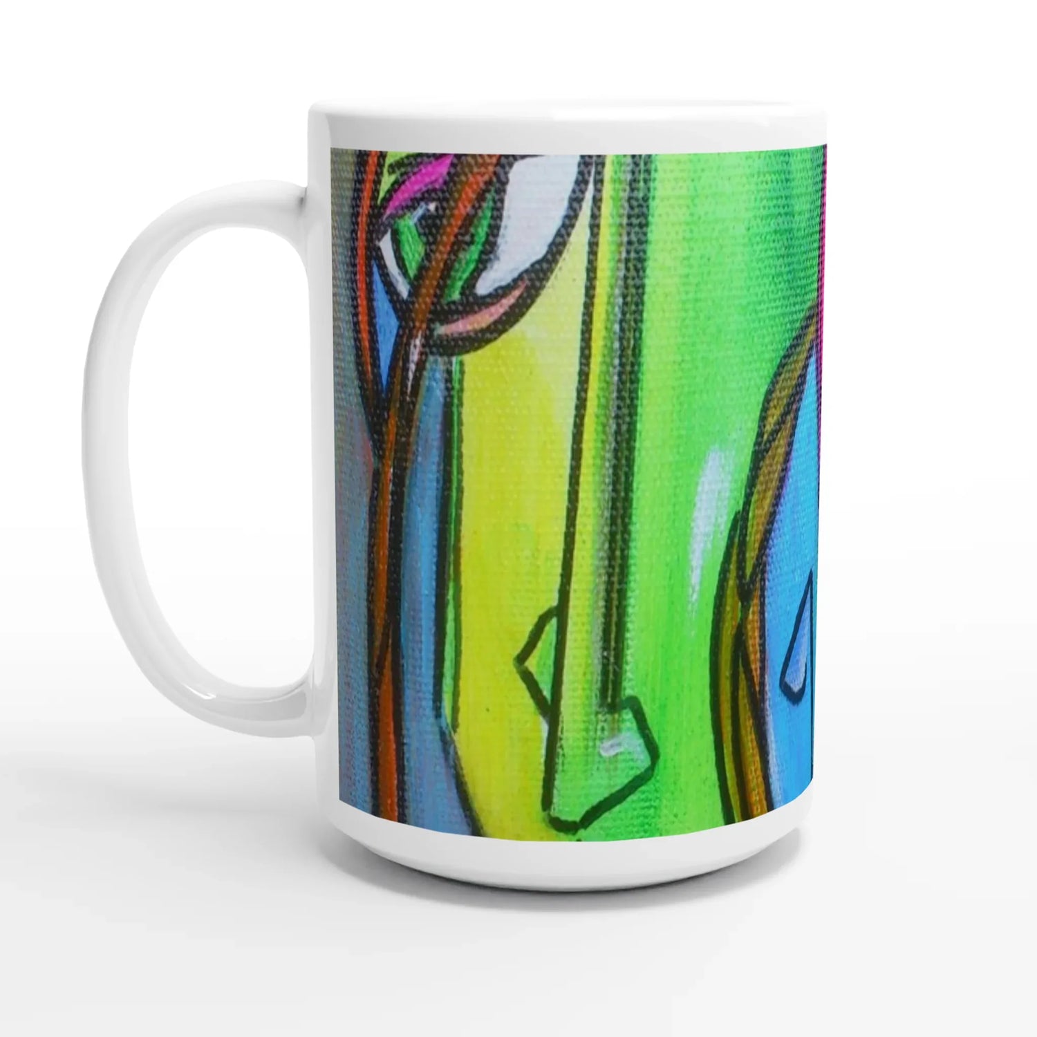 Mug en céramique blanche 44 cl trouncho – Grand format, design et qualité durable - Laure Leprince - Artiste Peintre