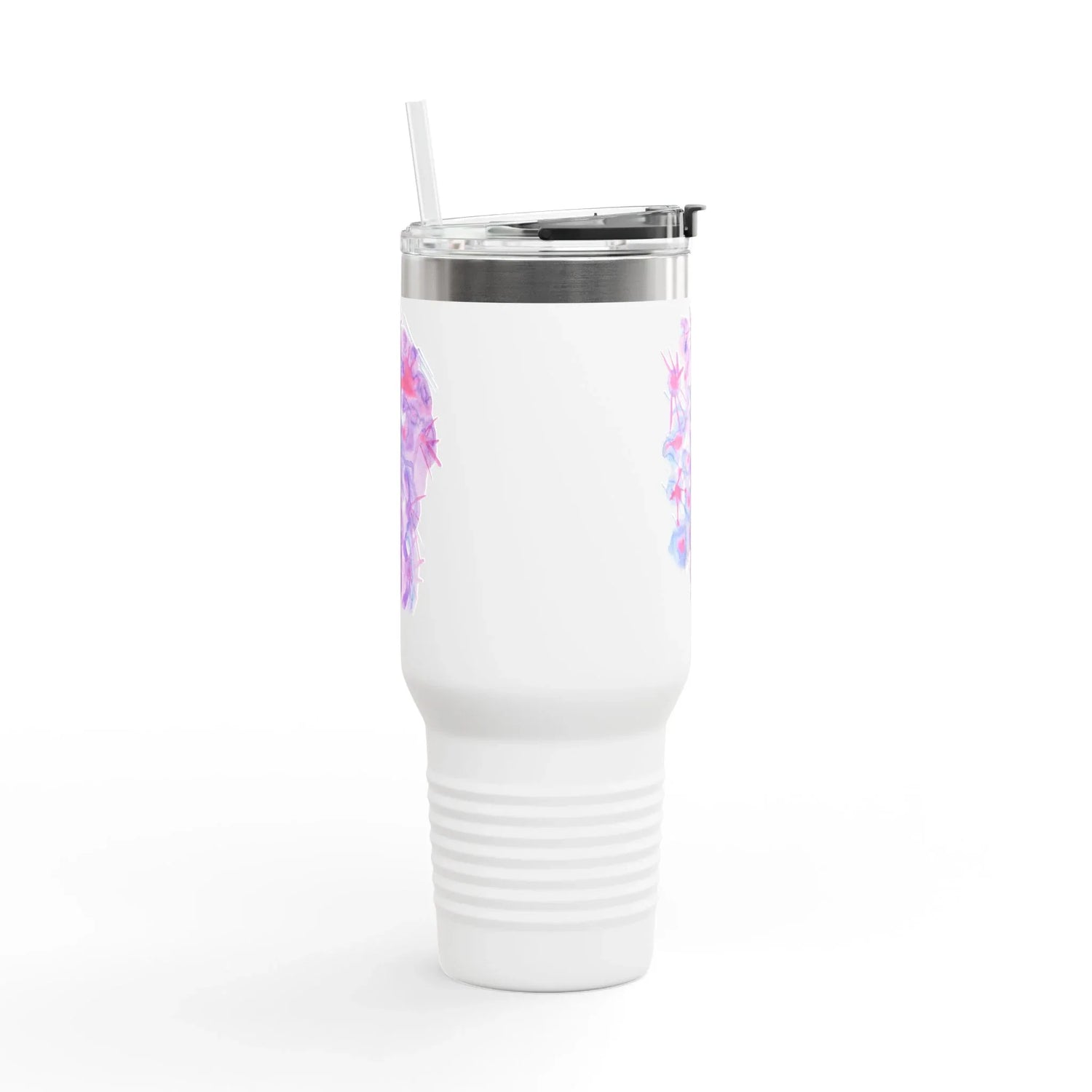 40oz Insulated Travel Mug – Nebuleuse Pourpre Watercolor Design - Laure Leprince - Artiste Peintre