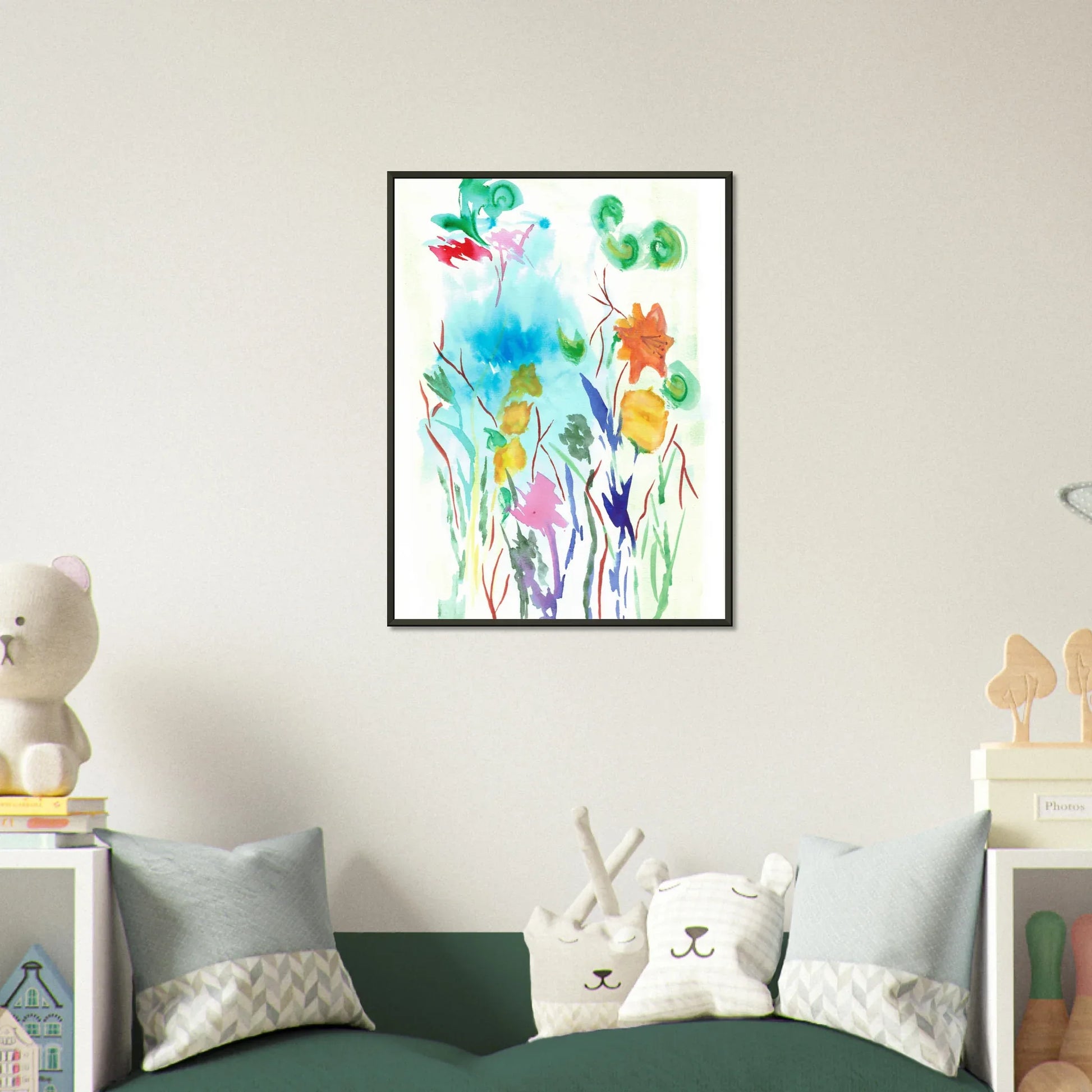 Classic Semi-Glossy Paper Metal Framed Poster Jardin Lumineux - Laure Leprince - Artiste Peintre