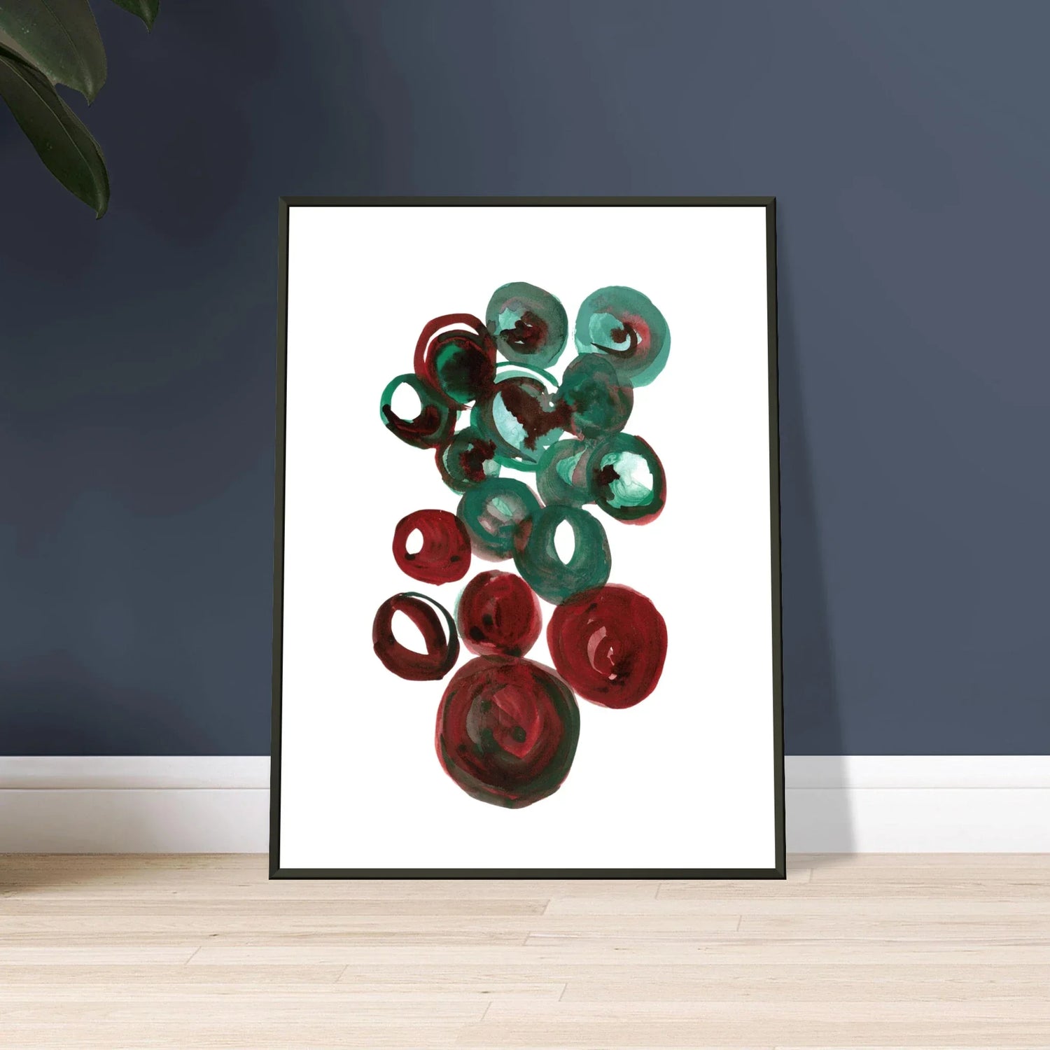 Classic Semi-Glossy Paper Metal Framed Poste Resonance Emeraude - Laure Leprince - Artiste Peintre