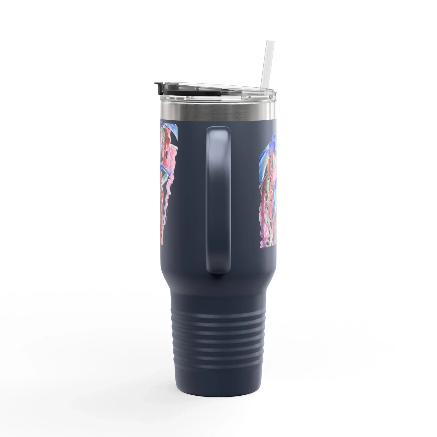 40oz Insulated Travel Mug – Coral Dance Watercolor Design - Laure Leprince - Artiste Peintre