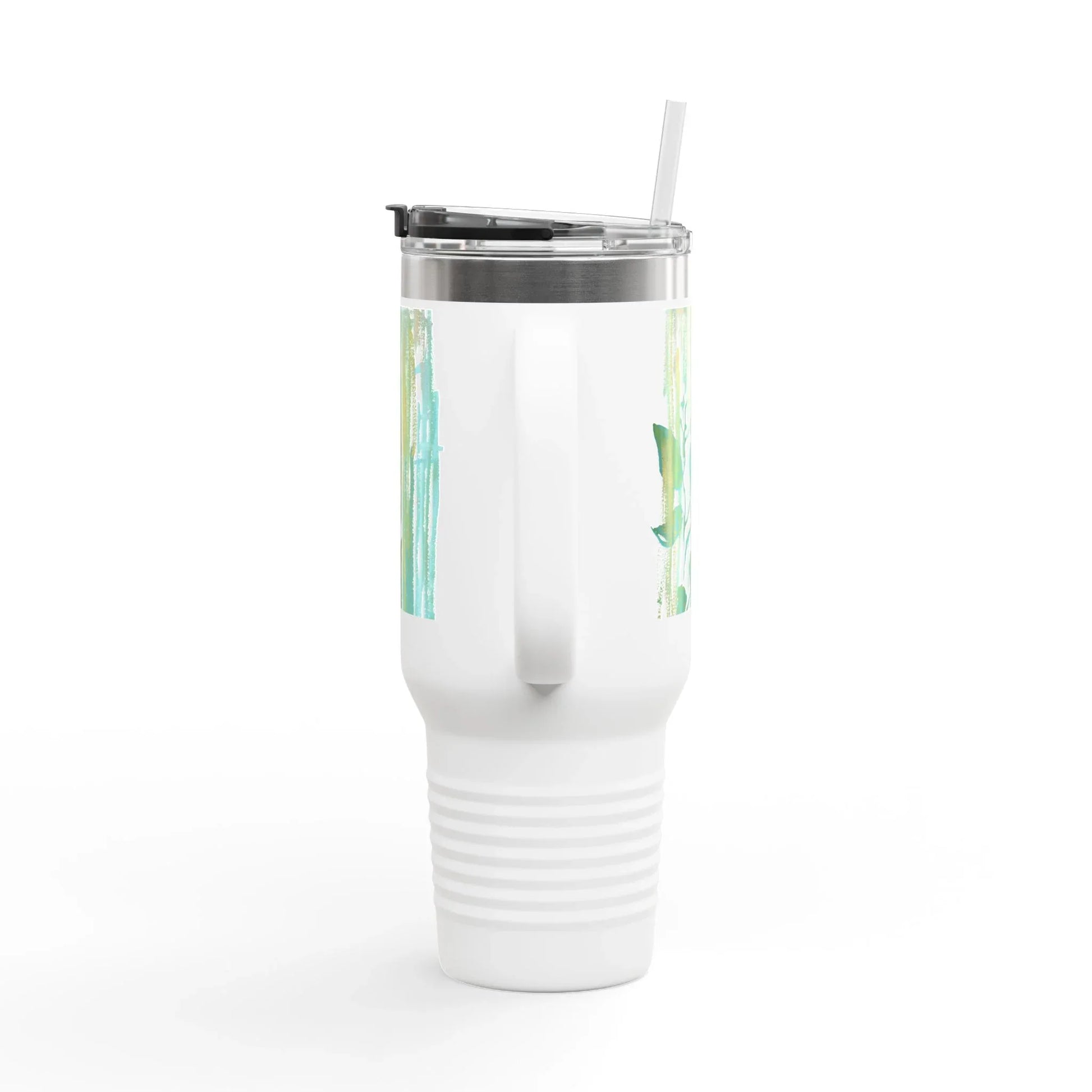 40oz Insulated Travel Mug – Veine Verte Watercolor Design - Laure Leprince - Artiste Peintre