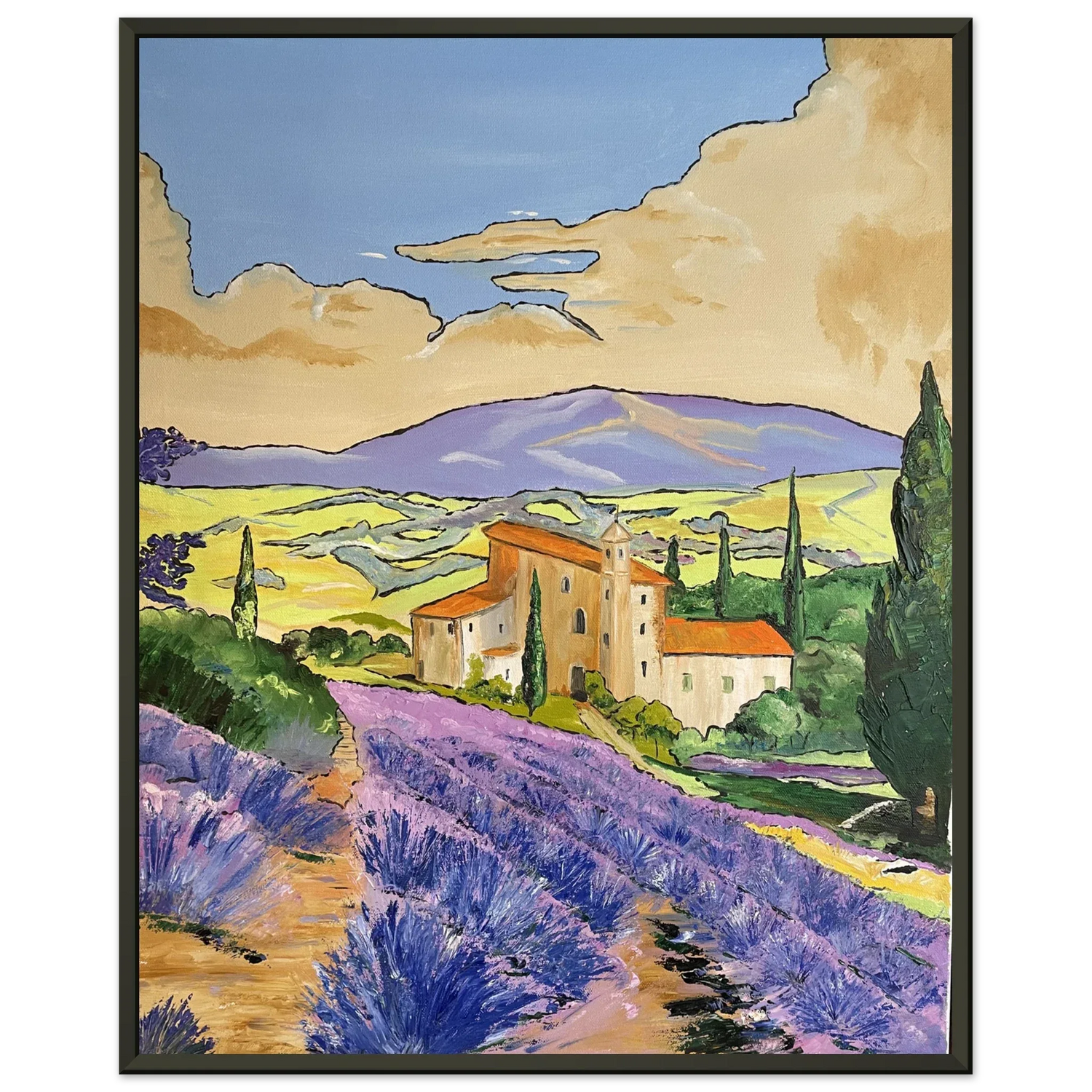 Classic Semi-Glossy Paper Metal Framed Poste Mas en provence - Laure Leprince - Artiste Peintre