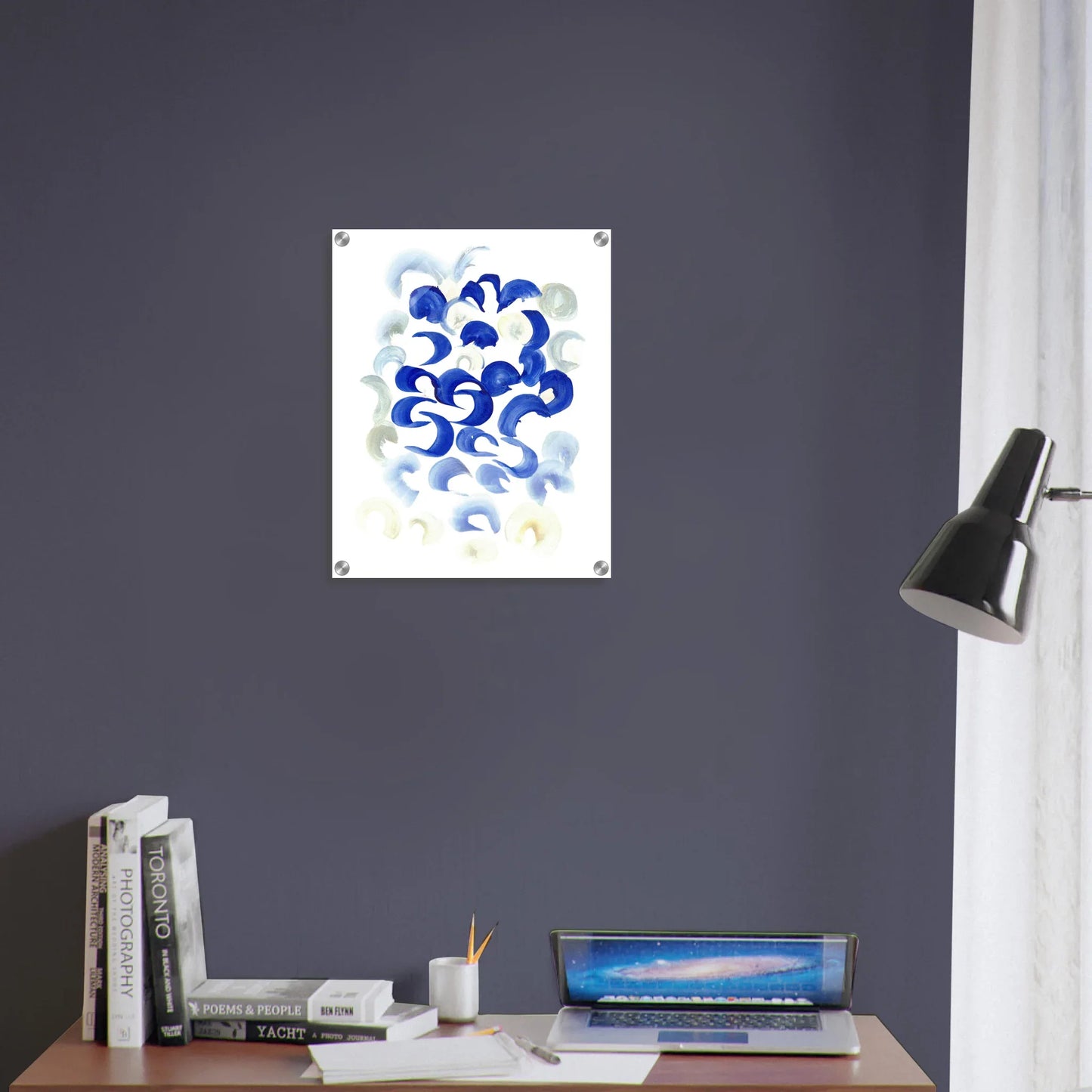 Impression sur acrylique brillante Blue Swirls | Art contemporain par Laure Leprince - Laure Leprince - Artiste Peintre
