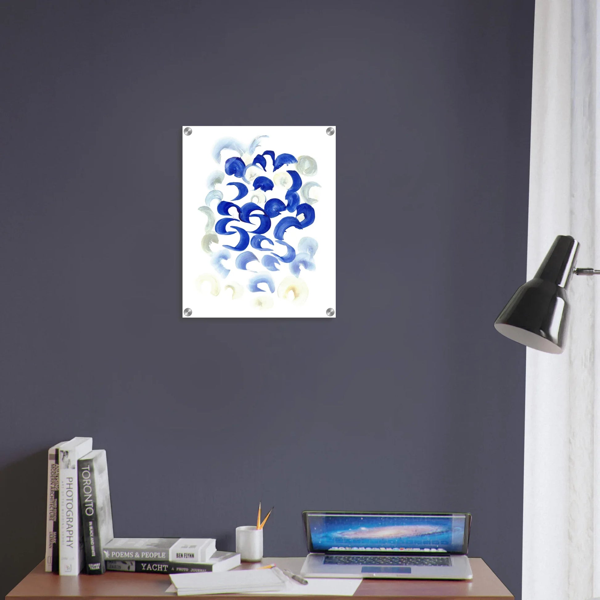 Impression sur acrylique brillante Blue Swirls | Art contemporain par Laure Leprince - Laure Leprince - Artiste Peintre