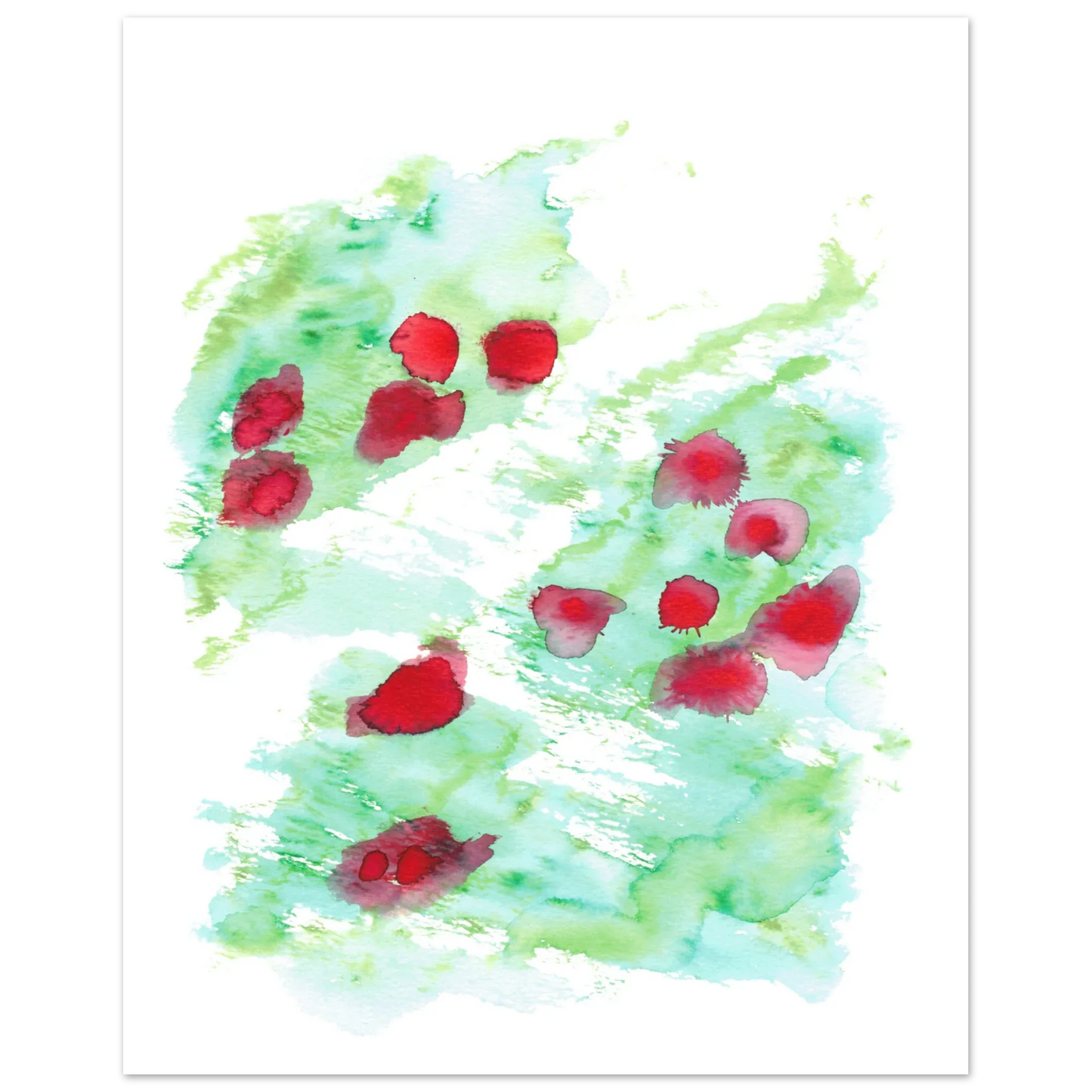 Affiche premium sur papier mat Eclats Rouges – Art mural de qualité supérieure - Laure Leprince - Artiste Peintre