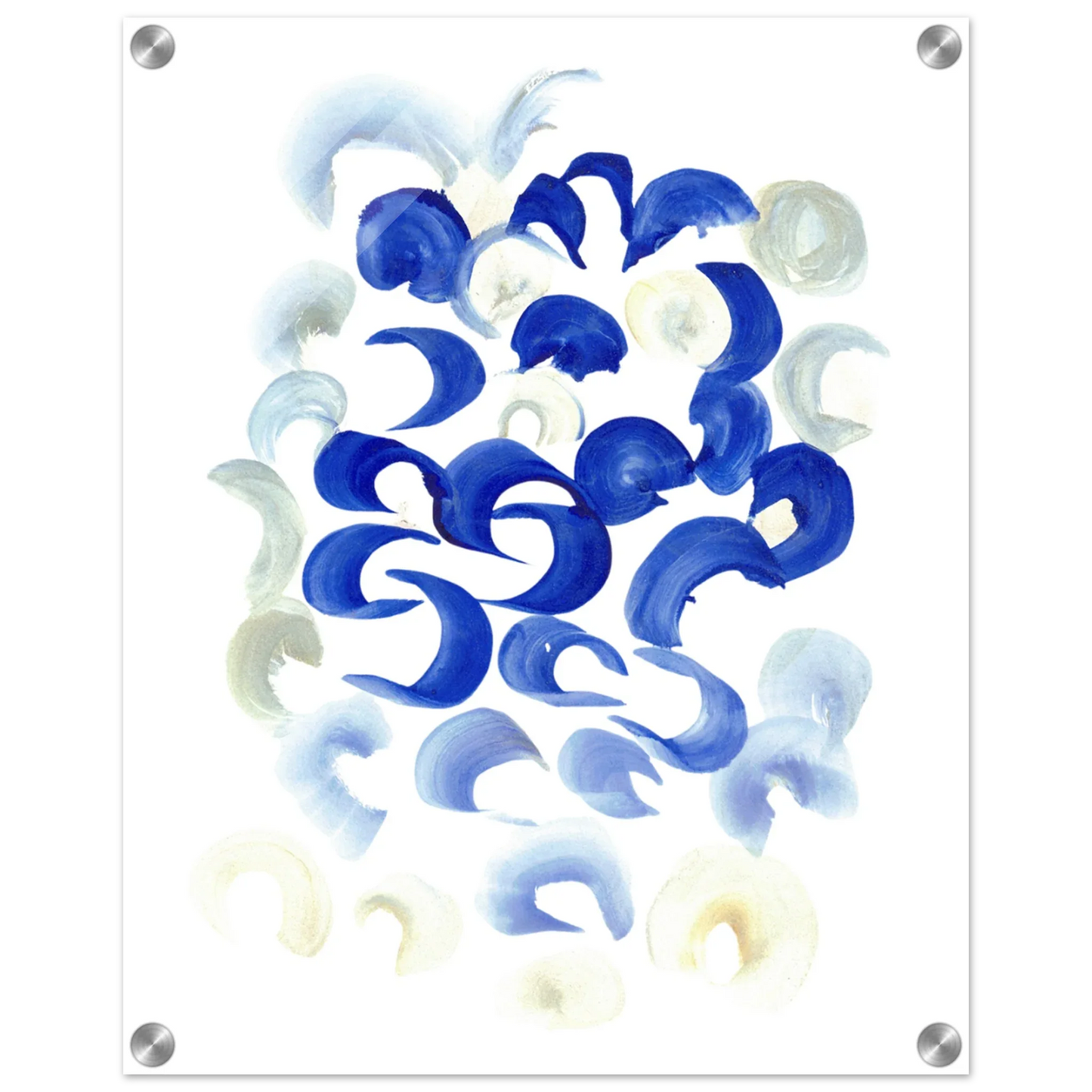 Impression sur acrylique brillante Blue Swirls | Art contemporain par Laure Leprince - Laure Leprince - Artiste Peintre