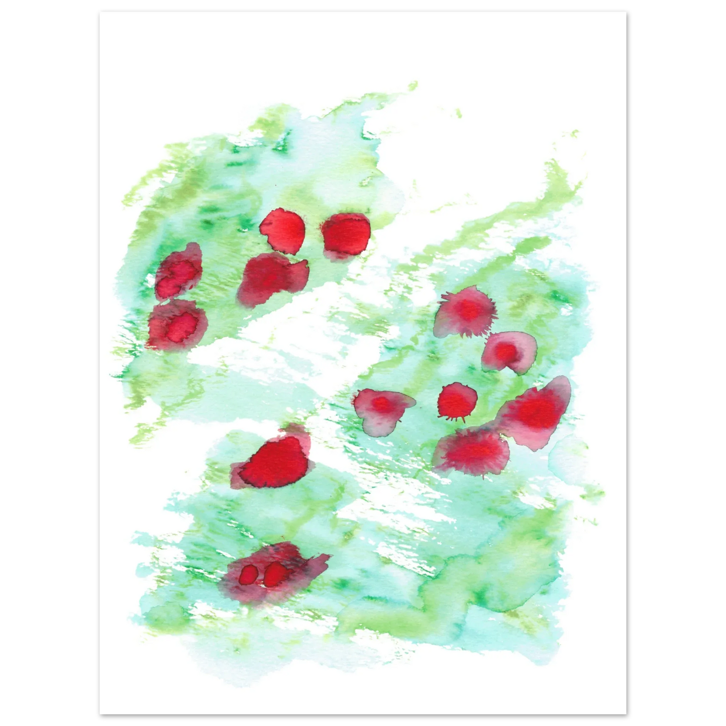 Affiche premium sur papier mat Eclats Rouges – Art mural de qualité supérieure - Laure Leprince - Artiste Peintre
