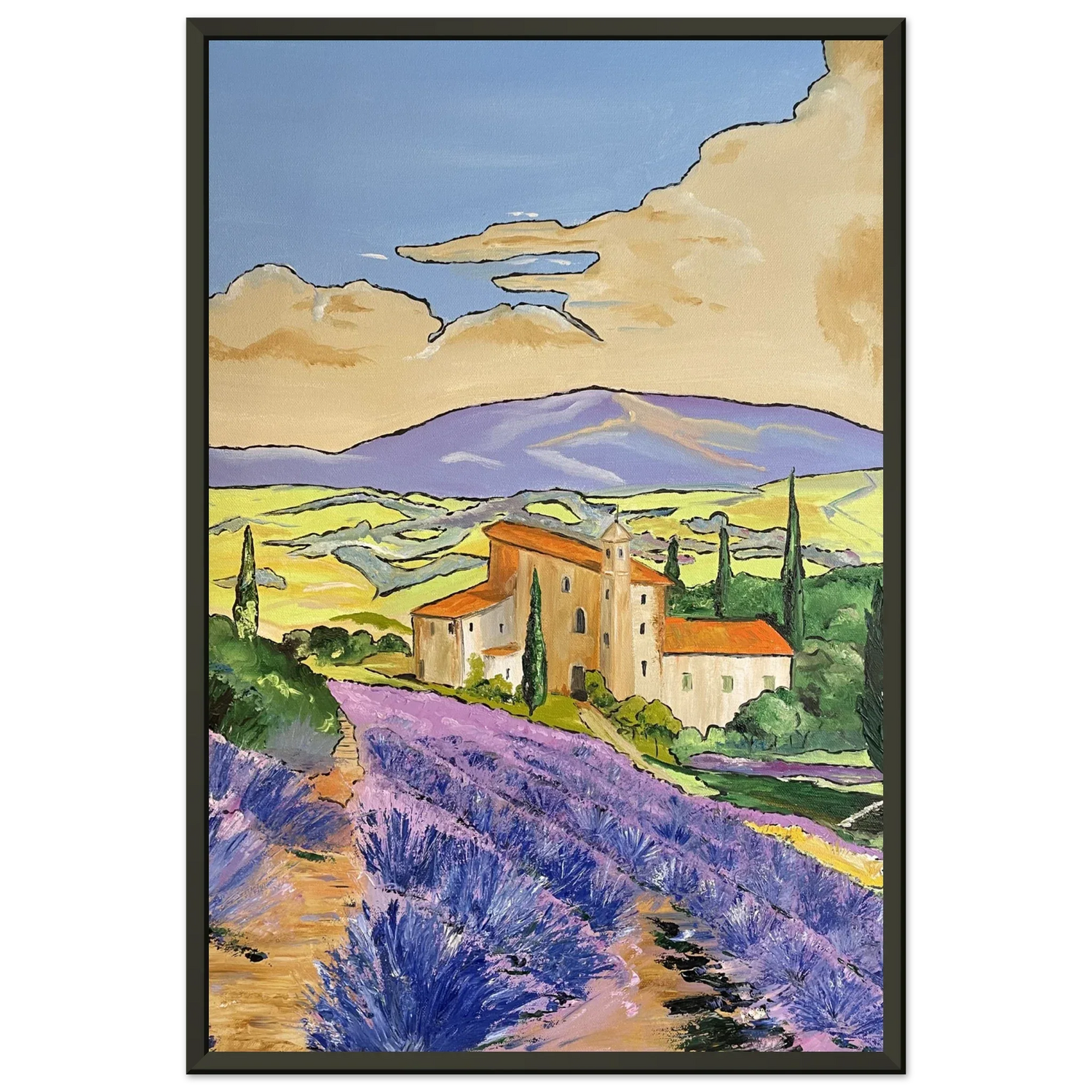 Classic Semi-Glossy Paper Metal Framed Poste Mas en provence - Laure Leprince - Artiste Peintre