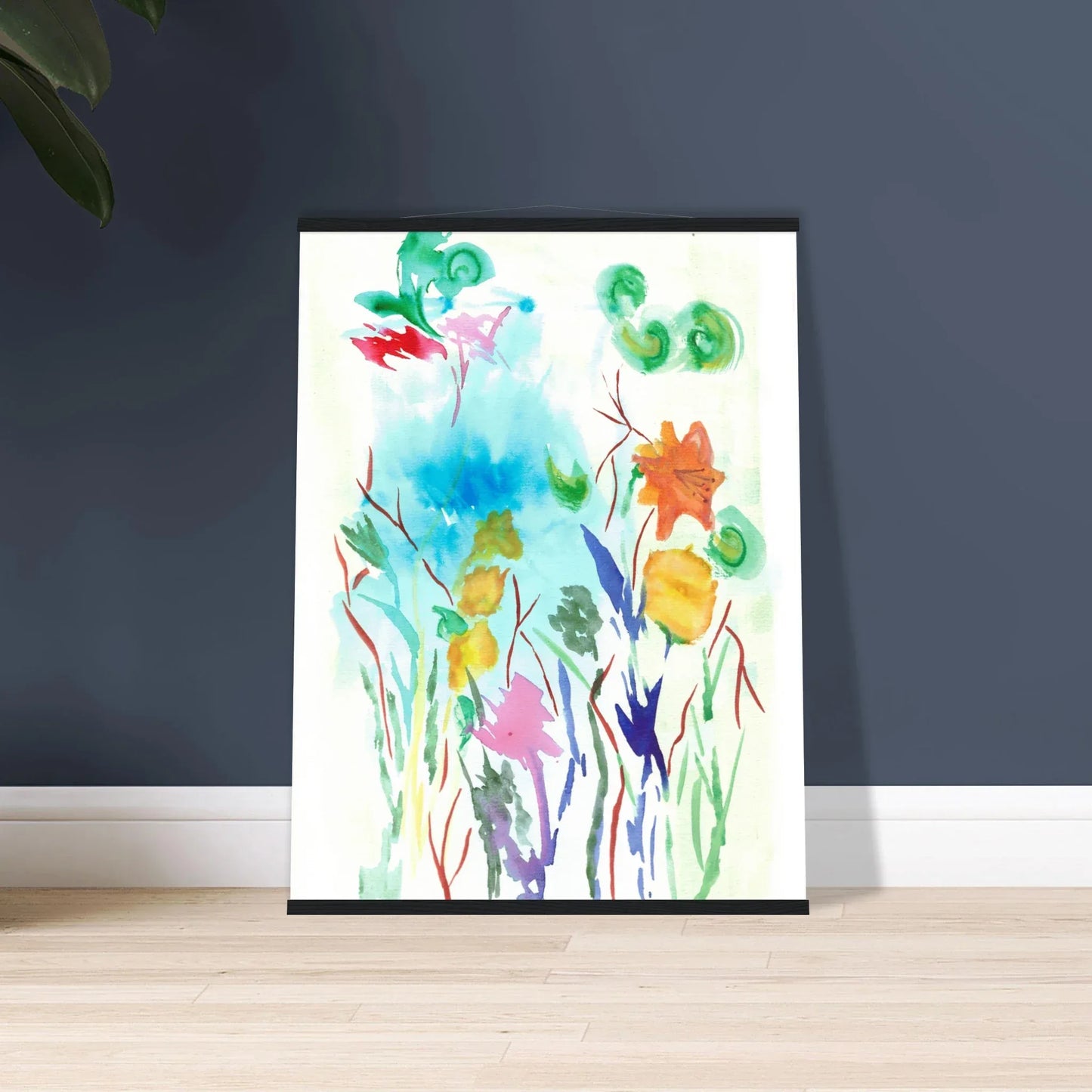 Affiche Classique sur Papier Mat avec Cintre en Bois bouquet – Élégance naturelle & polyvalence durable - Laure Leprince - Artiste Peintre