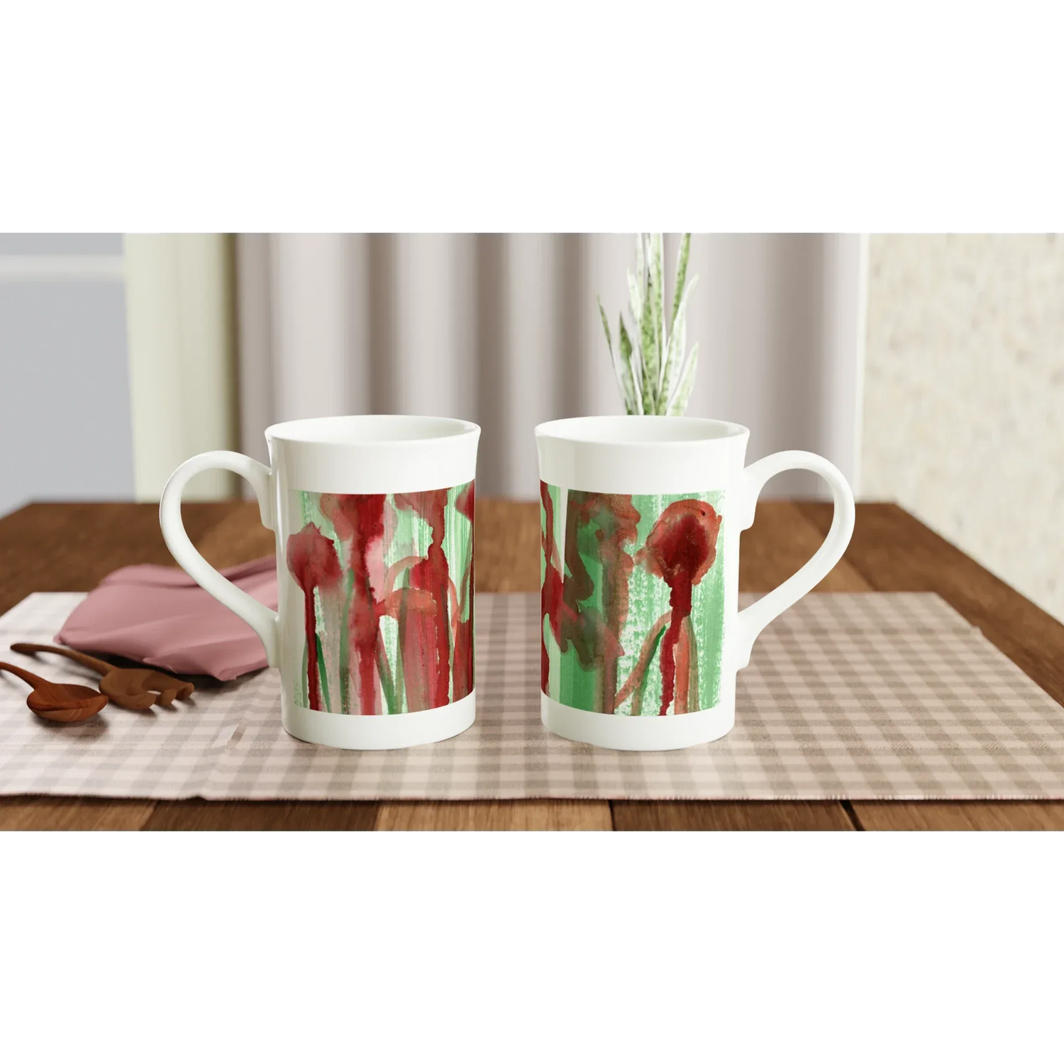 Mug en porcelaine blanche 30 cl Forest Choir – Élégance et finesse intemporelle - Laure Leprince - Artiste Peintre