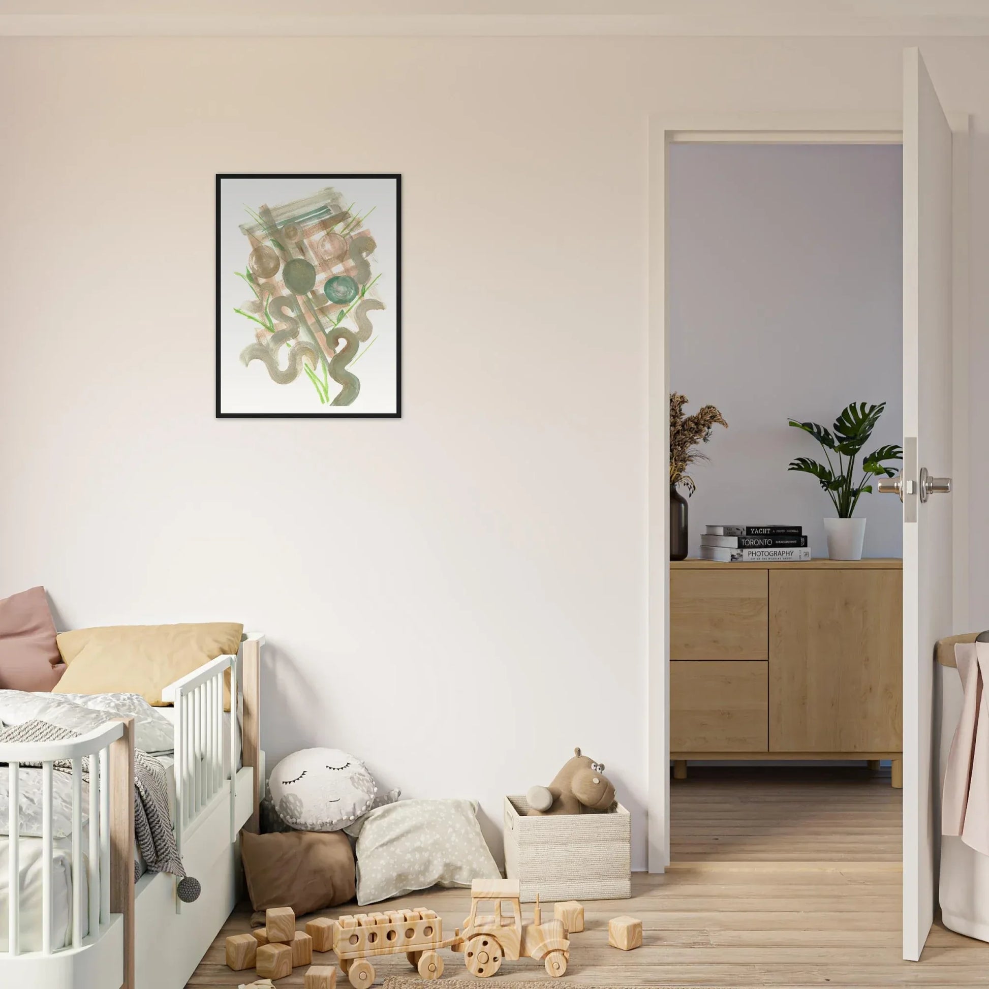 Affiche Encadrée Museum-Quality Matte Paper Wooden Framed Moss Geometry - Laure Leprince - Artiste Peintre