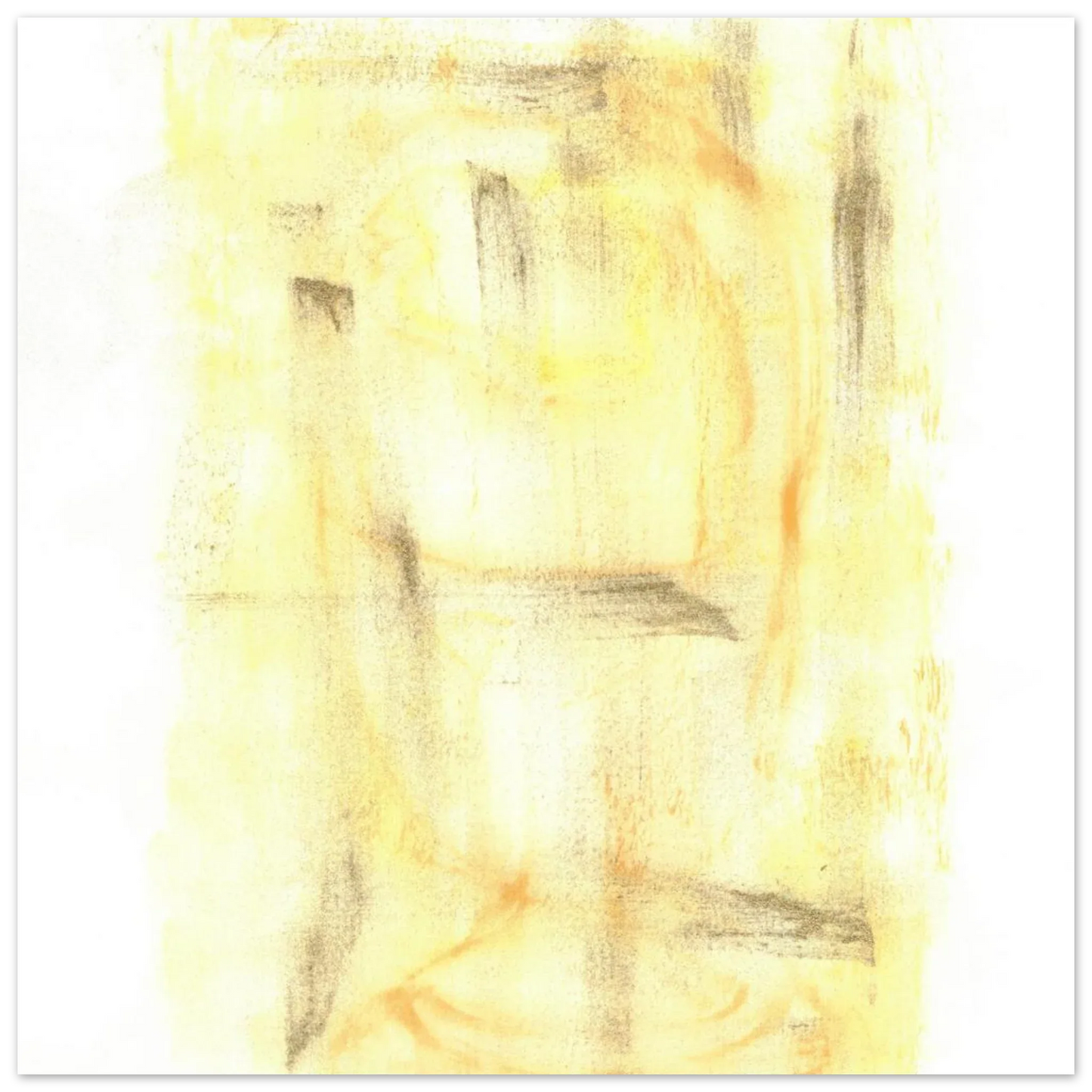 Abstract Gold & Charcoal Aura Poster - Premium Matte Paper Art Print - Laure Leprince - Artiste Peintre