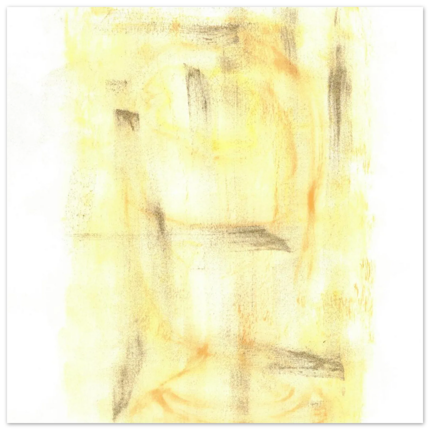 Abstract Gold & Charcoal Aura Poster - Premium Matte Paper Art Print - Laure Leprince - Artiste Peintre