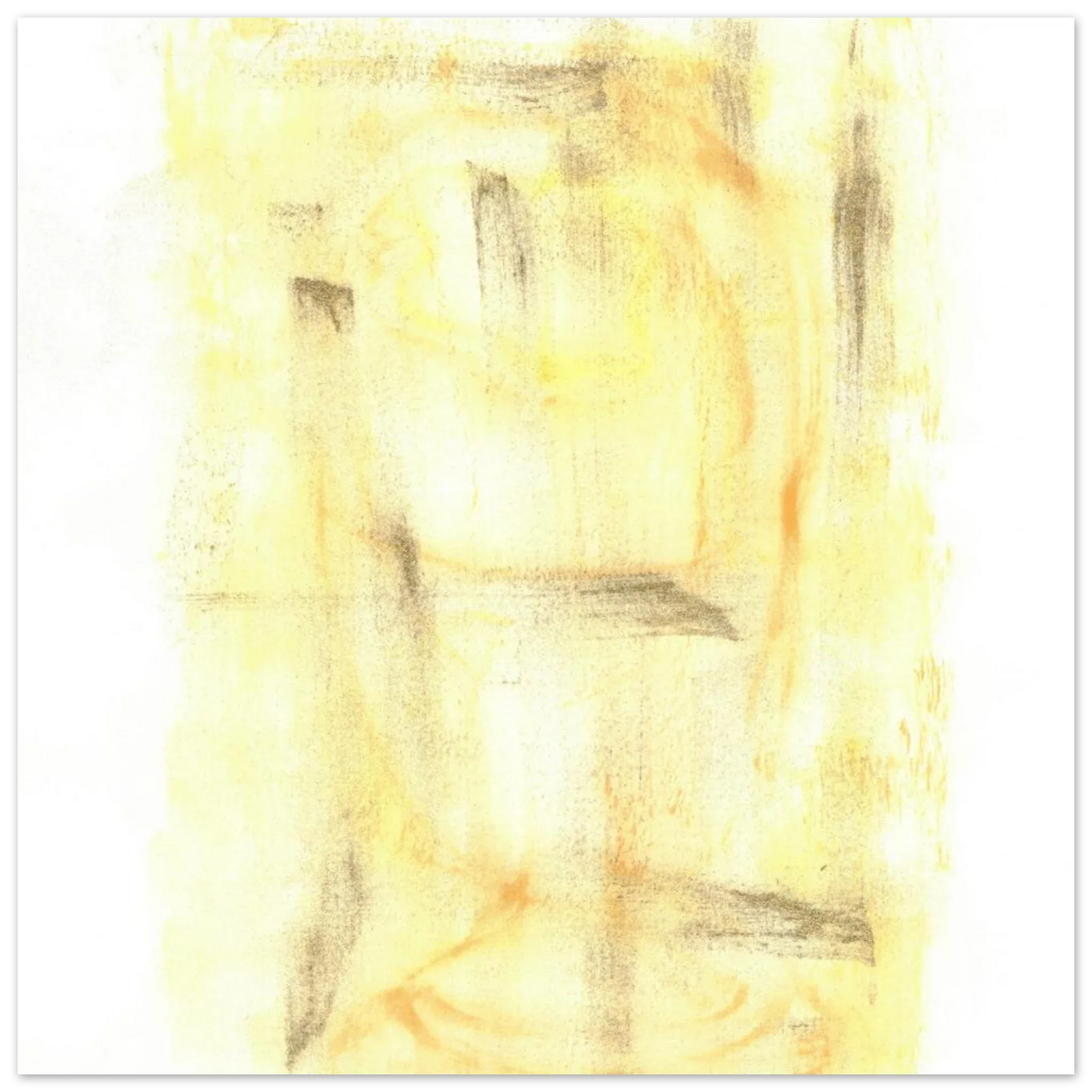 Abstract Gold & Charcoal Aura Poster - Premium Matte Paper Art Print - Laure Leprince - Artiste Peintre