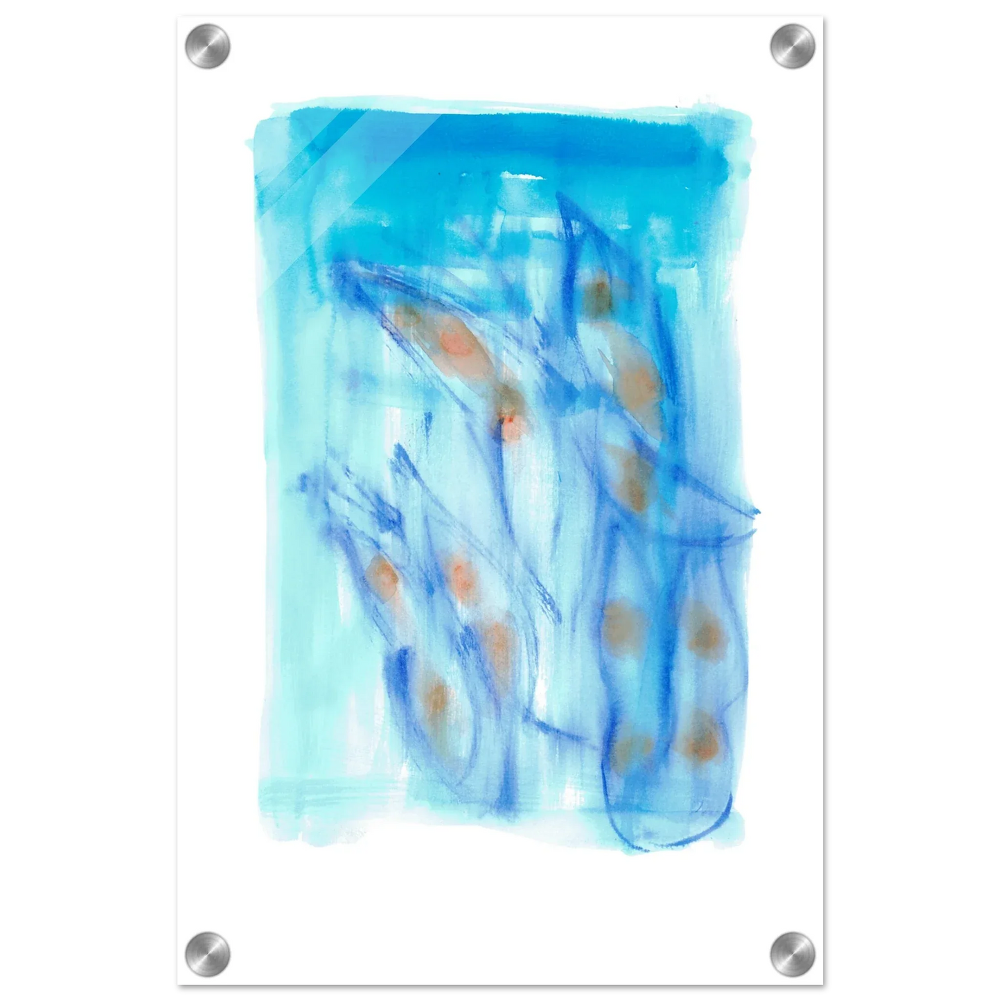 Impression sur acrylique brillante Blue Sprouts| Art contemporain par Laure Leprince - Laure Leprince - Artiste Peintre
