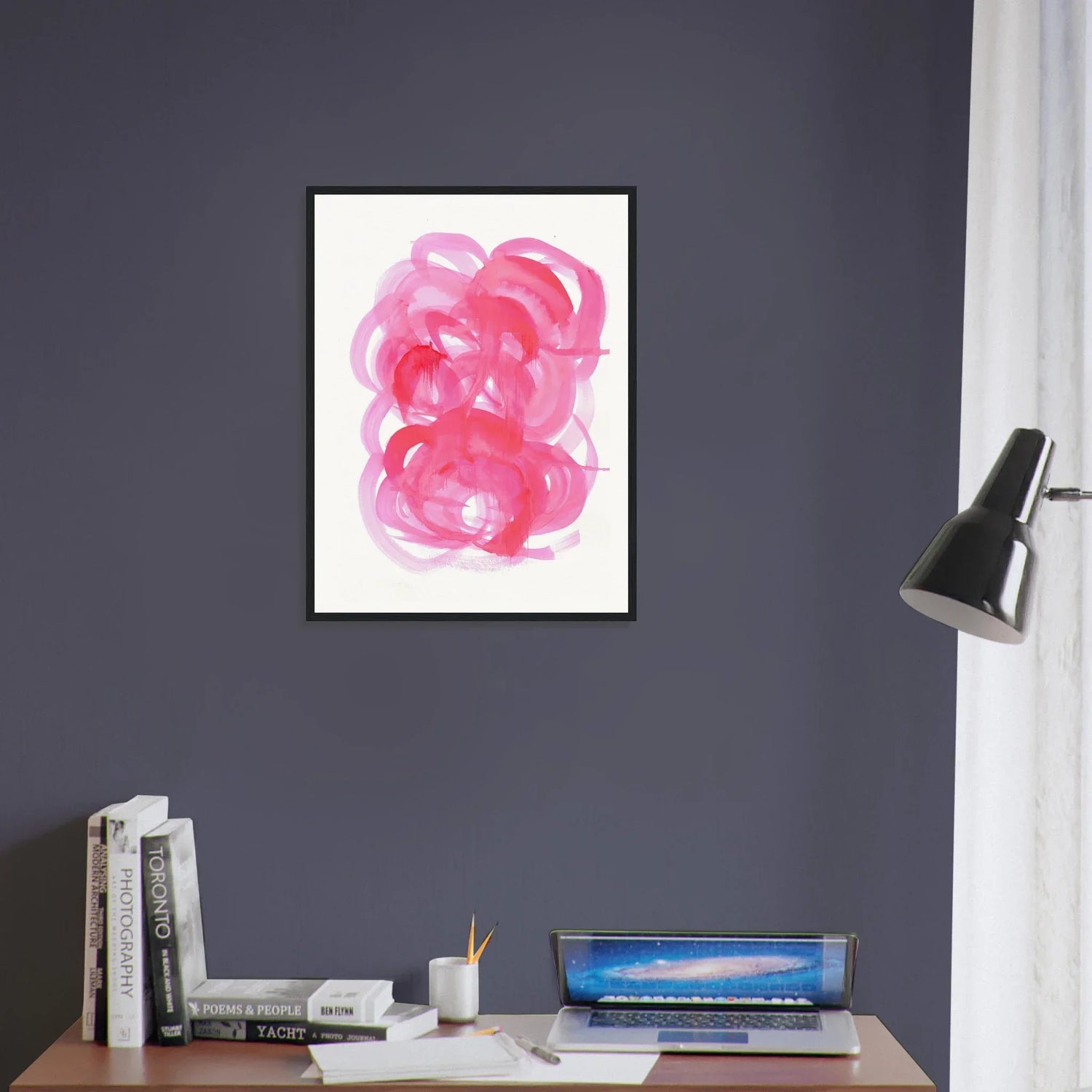 Affiche Encadrée Museum-Quality Matte Paper Wooden Framed Ruby Drift - Laure Leprince - Artiste Peintre