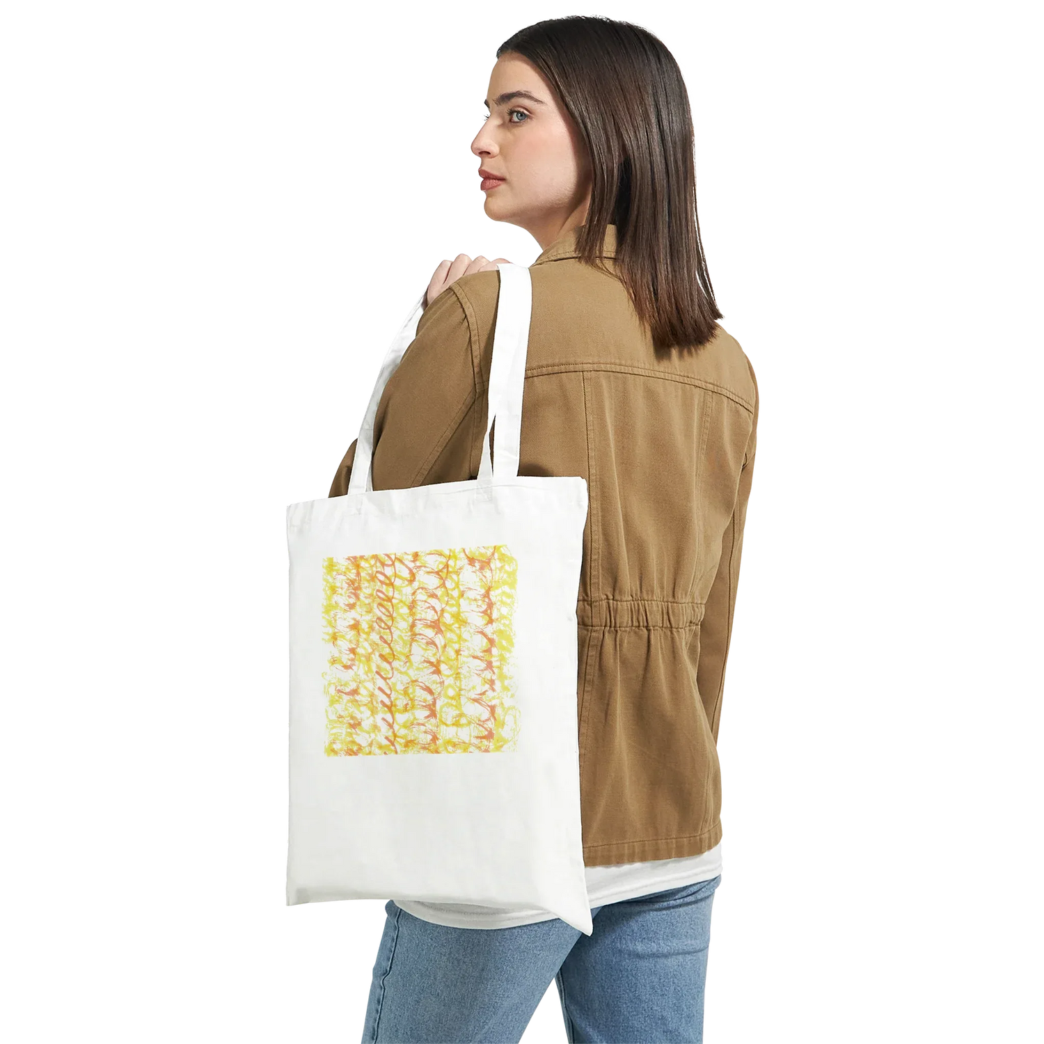 Cabas Impression Art - Yellow Waves - Laure Leprince - Artiste Peintre