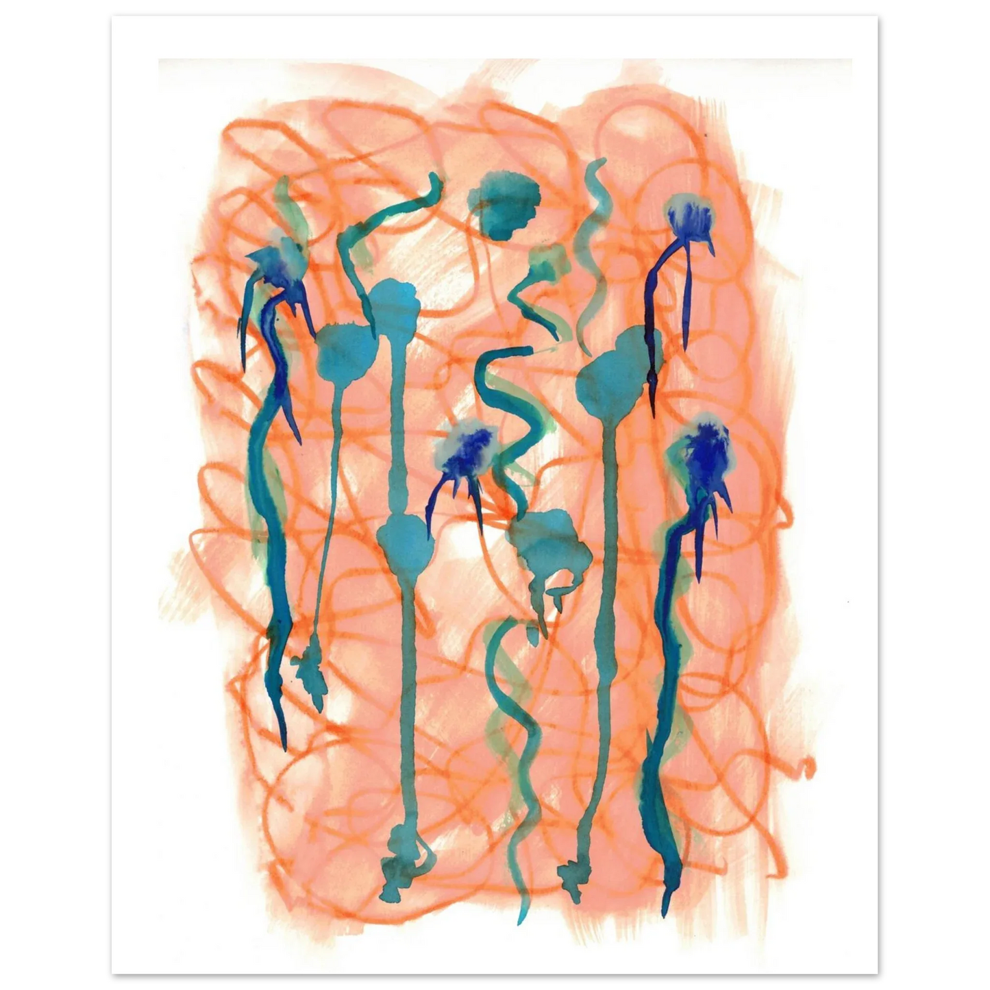Premium Matte Paper Poster Aquarelle Originale RDJ3-8 - Laure Leprince - Artiste Peintre