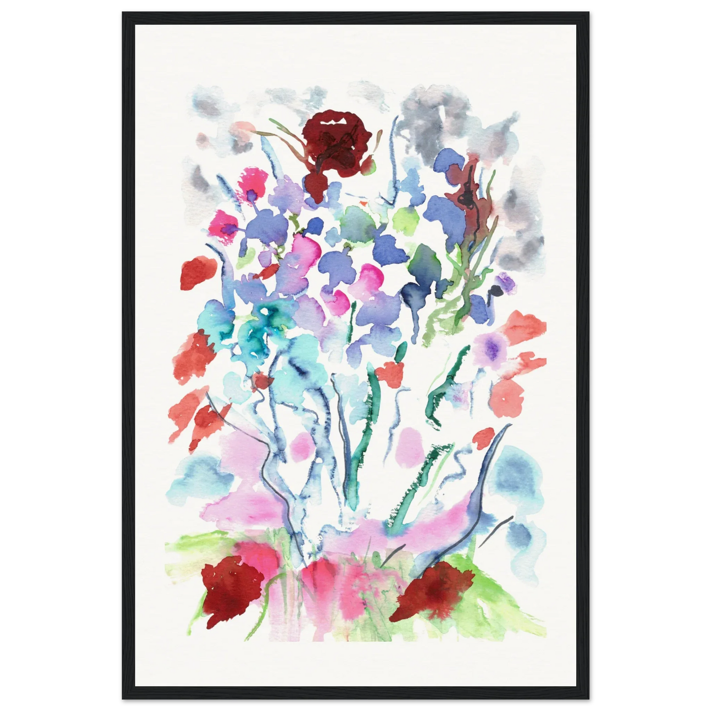 Museum-Quality Matte Paper Wooden Framed Poster FLORAL - Laure Leprince - Artiste Peintre