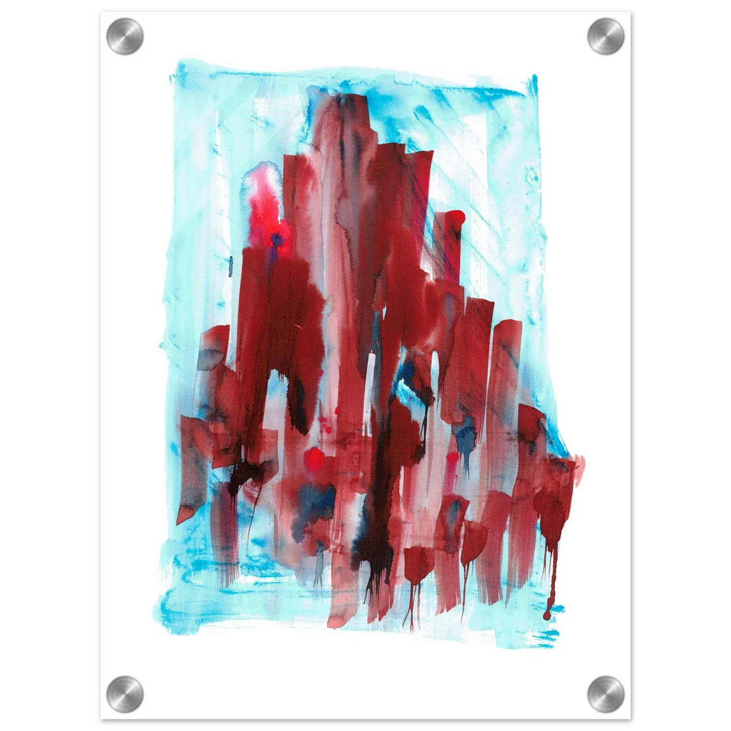 Impression sur acrylique brillante Crimson Tower| Art contemporain par Laure Leprince - Laure Leprince - Artiste Peintre