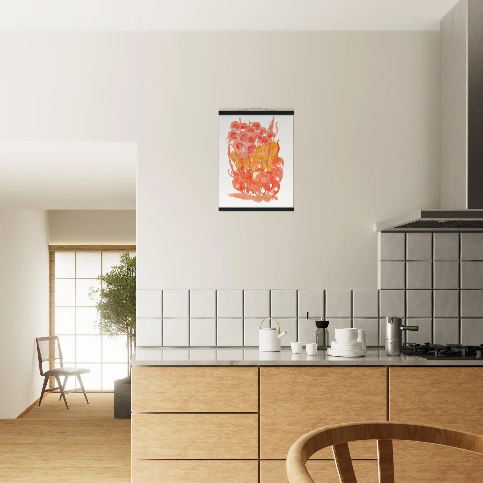 Museum-Quality Matte Paper Poster with Hanger Sunrice Flora - Laure Leprince - Artiste Peintre