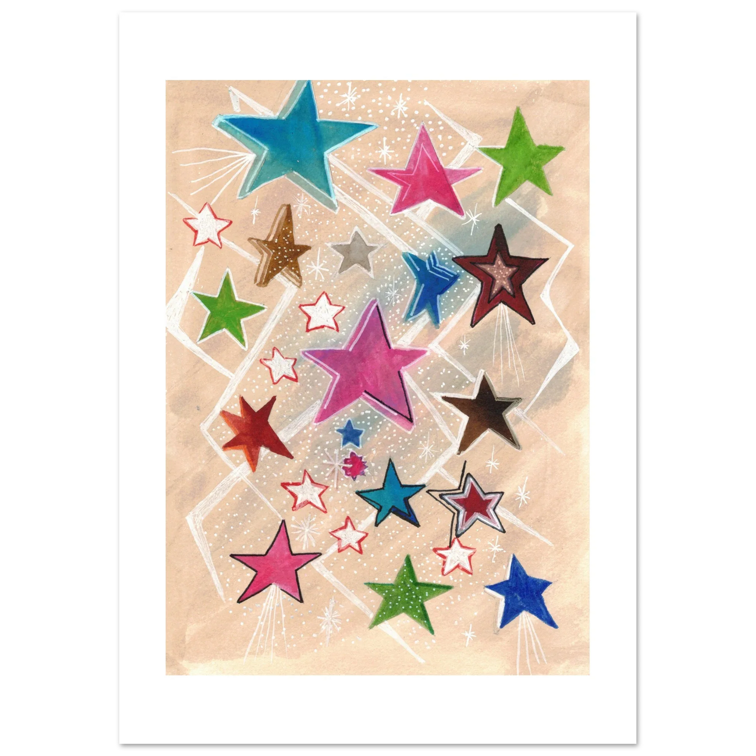 Affiche premium sur papier mat Etoiles– Art mural de qualité supérieure - Laure Leprince - Artiste Peintre