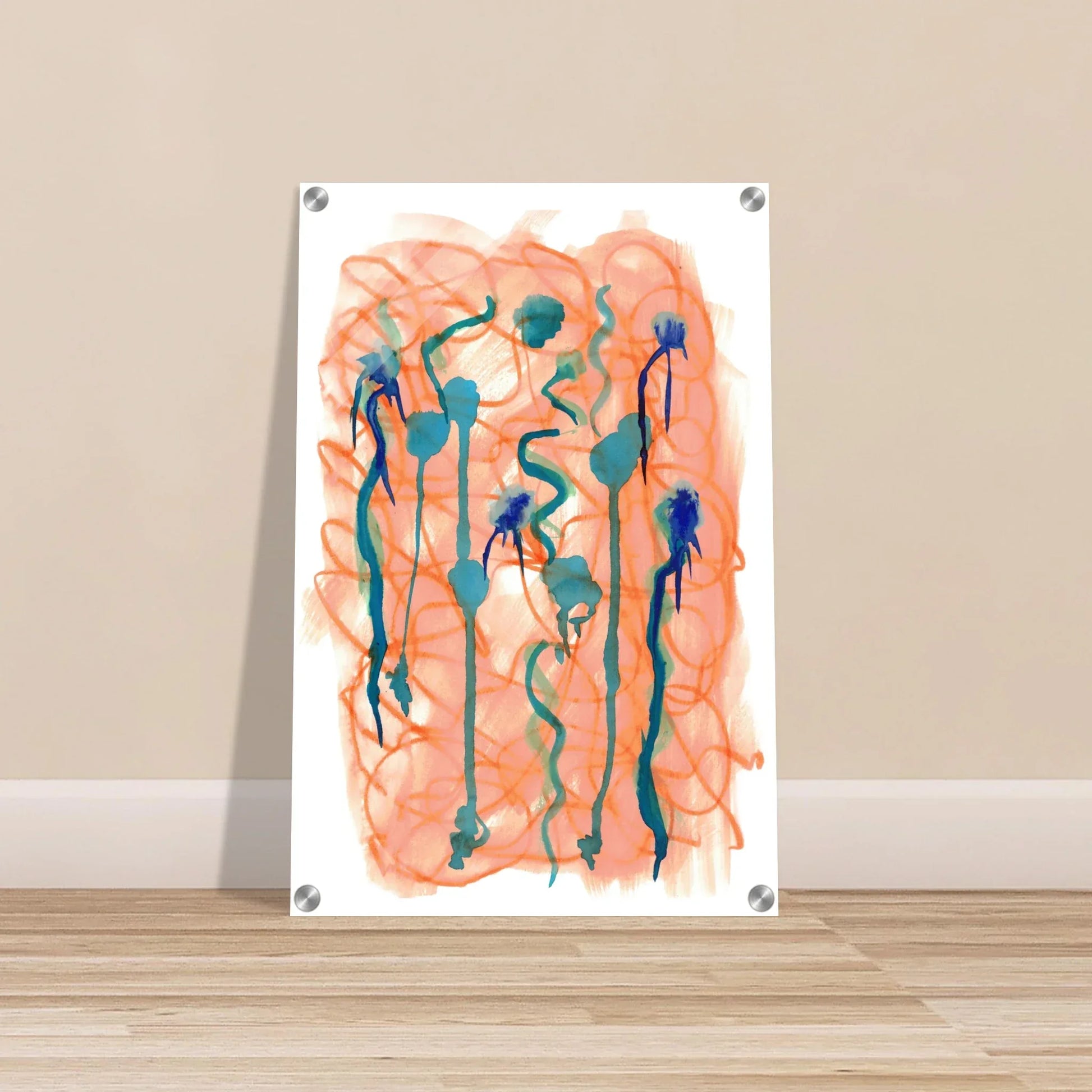 impression sur acrylique brillante Saphir Ambre contemporain par Laure Leprince - Laure Leprince - Artiste Peintre