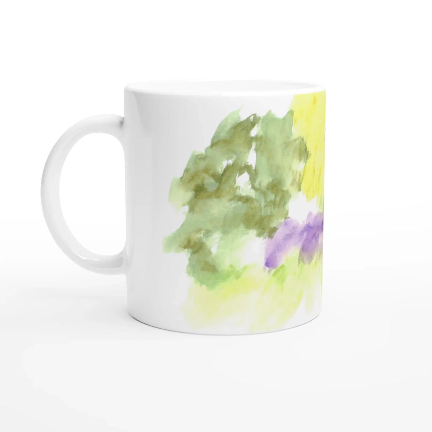 Mug en céramique 325 ml à bord colore Eclosion Chromatique – Élégant et éclatant - Laure Leprince - Artiste Peintre