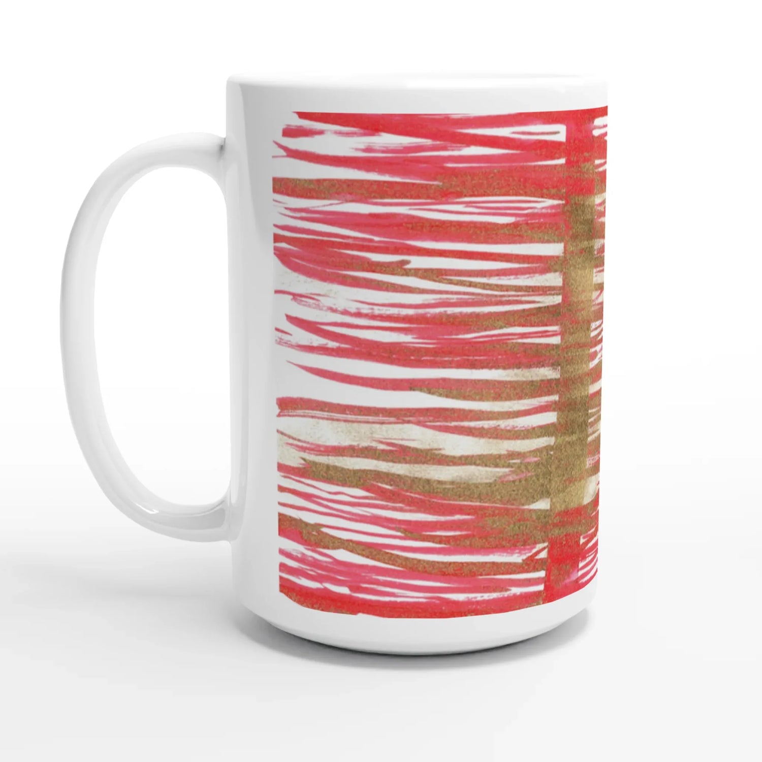 Mug en céramique blanche 44 Red Waves – Grand format, design et qualité durable - Laure Leprince - Artiste Peintre