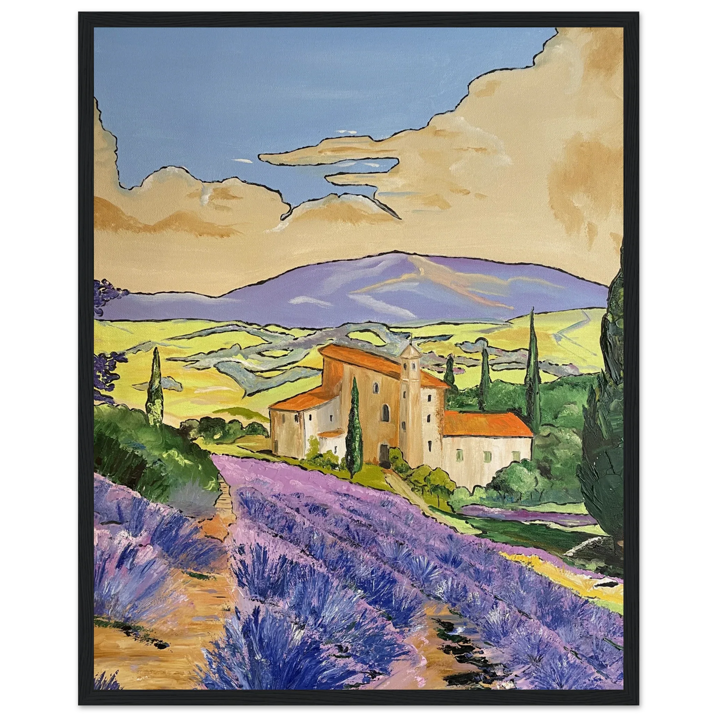 Affiche Encadrée Museum-Quality Matte Paper Aluminium Framed Mas en Provence - Laure Leprince - Artiste Peintre
