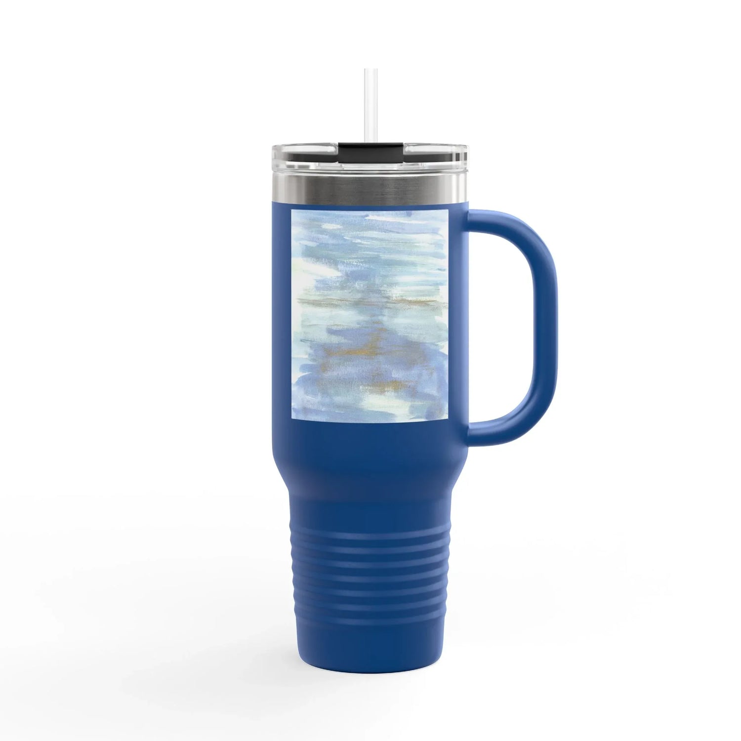 40oz Insulated Travel Mug – Silent Water Watercolor Design - Laure Leprince - Artiste Peintre