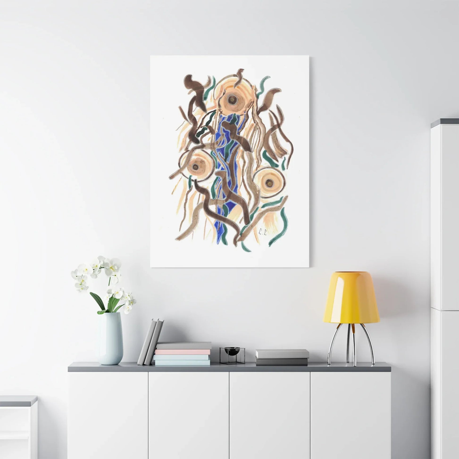 Abstract Cometes Brushstroke Canvas Print — Modern Coastal Wall Art - Laure Leprince - Artiste Peintre