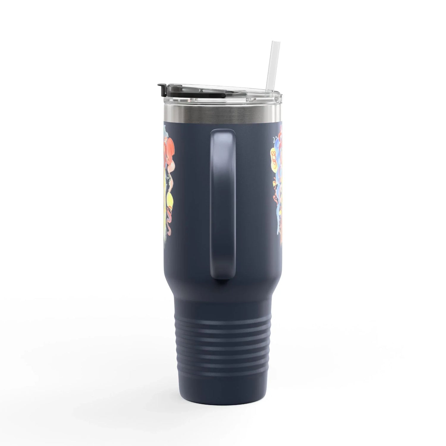 40oz Insulated Travel Mug – Les Serpentins Watercolor Design - Laure Leprince - Artiste Peintre