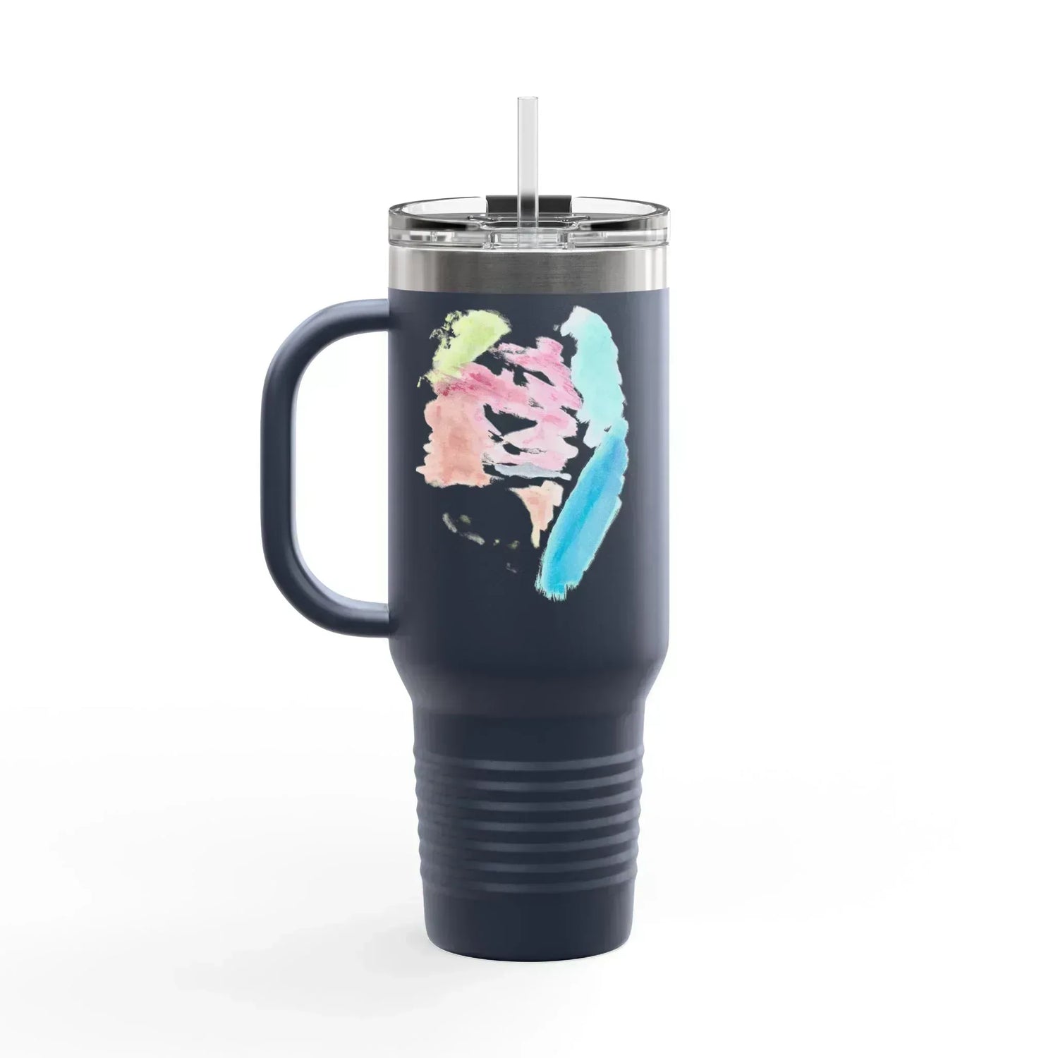 40oz Insulated Travel Mug – Aurora Pastel Watercolor Design - Laure Leprince - Artiste Peintre