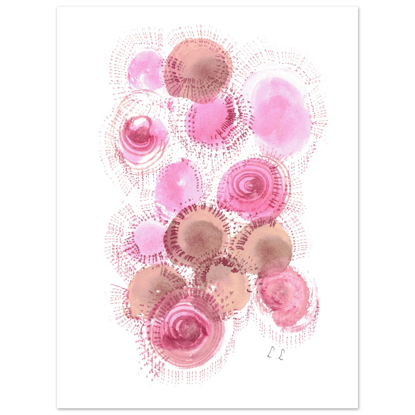 Affiche premium sur papier mat Rose – Art mural de qualité supérieure - Laure Leprince - Artiste Peintre