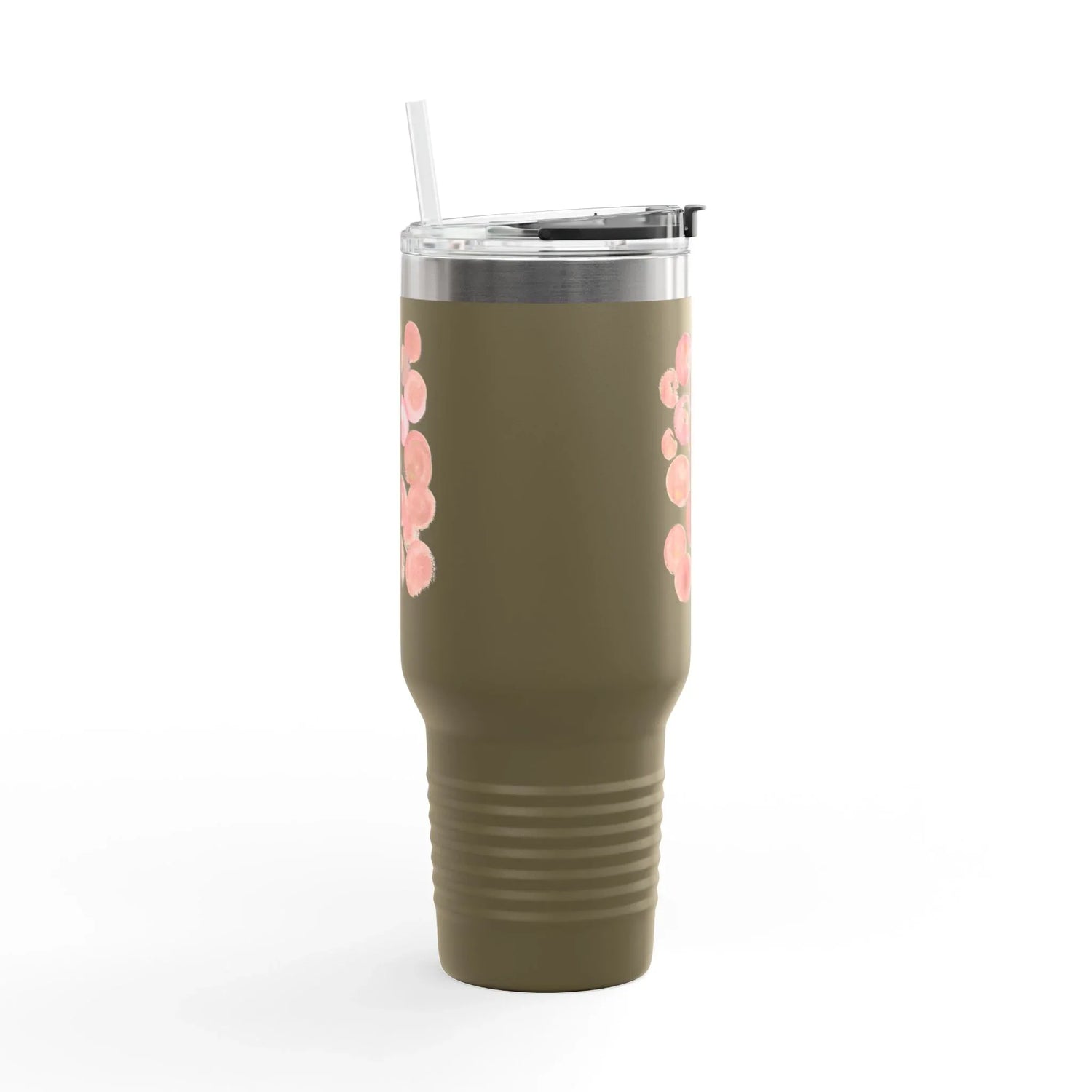 40oz Insulated Travel Mug – Rosee Petale Watercolor Design - Laure Leprince - Artiste Peintre