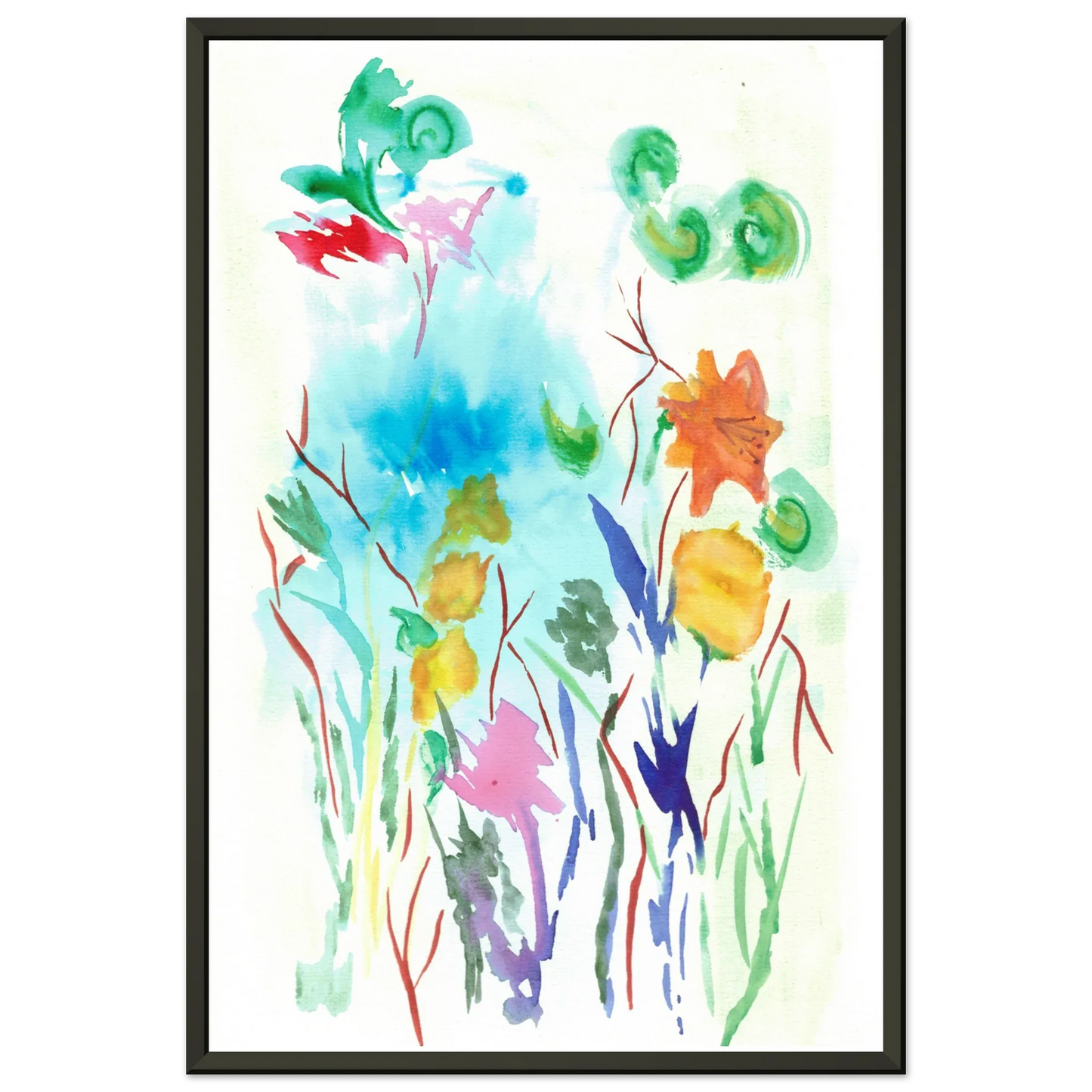 Classic Semi-Glossy Paper Metal Framed Poster Jardin Lumineux - Laure Leprince - Artiste Peintre