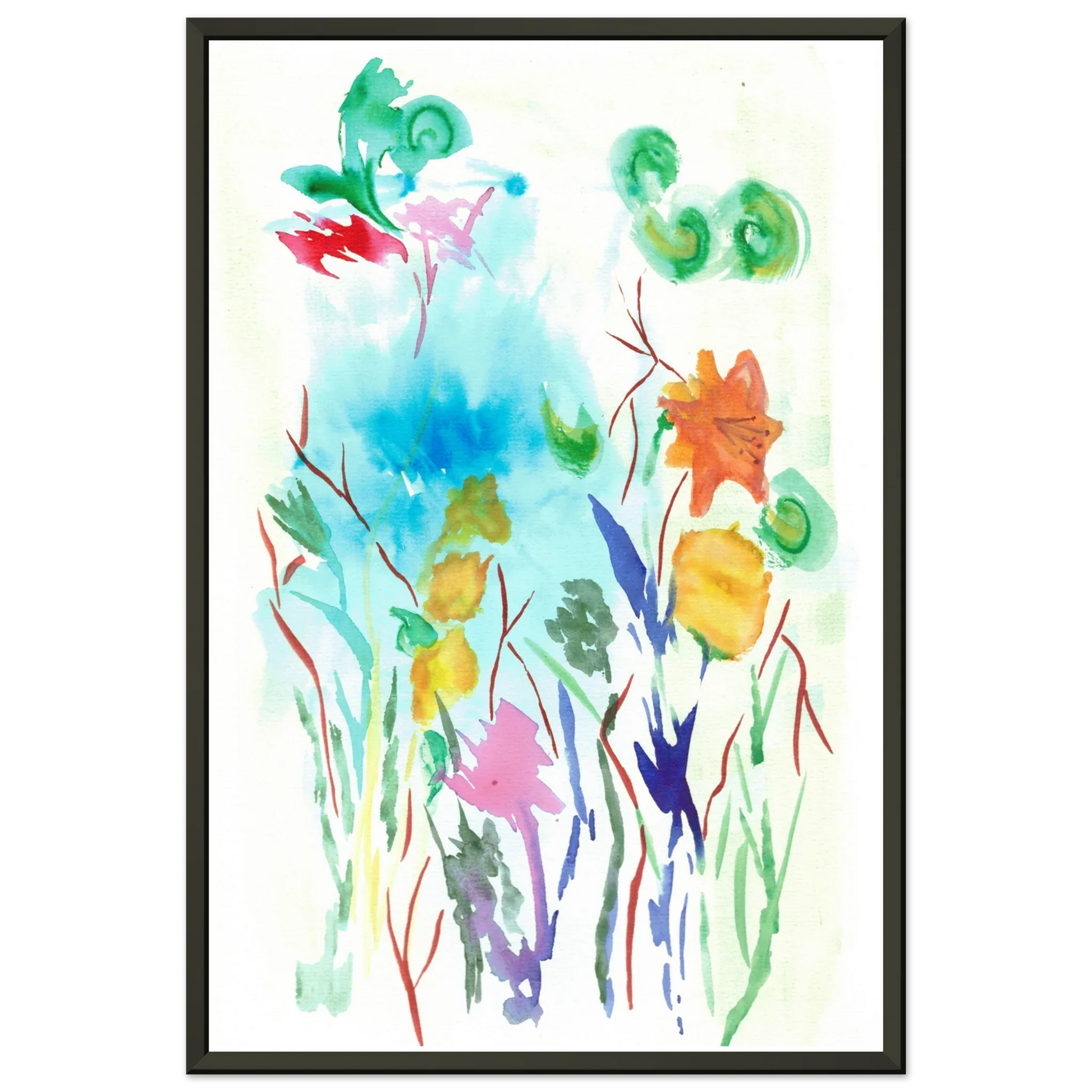 Classic Semi-Glossy Paper Metal Framed Poster Jardin Lumineux - Laure Leprince - Artiste Peintre