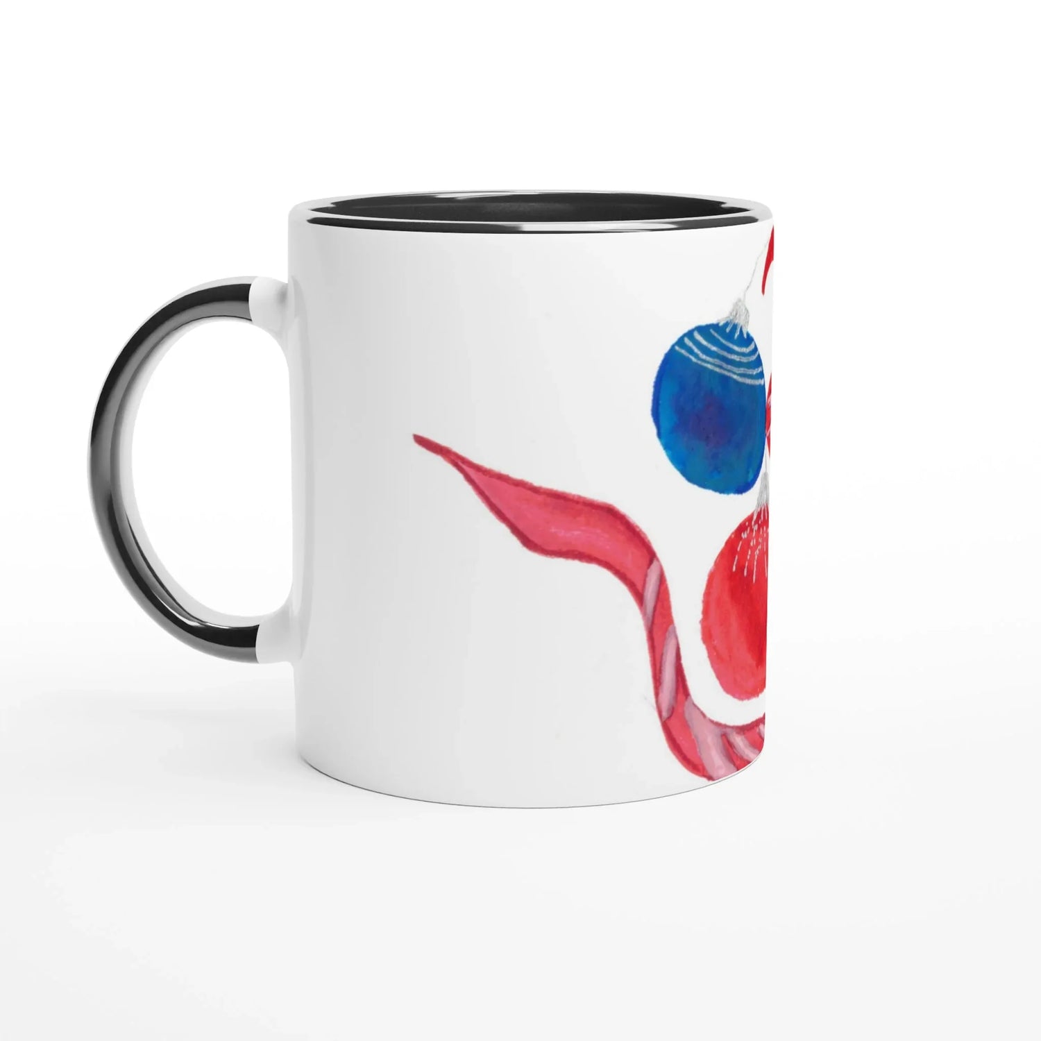Mug en céramique blanche 325 ml Guirlande – Élégance, sécurité et durabilité - Laure Leprince - Artiste Peintre