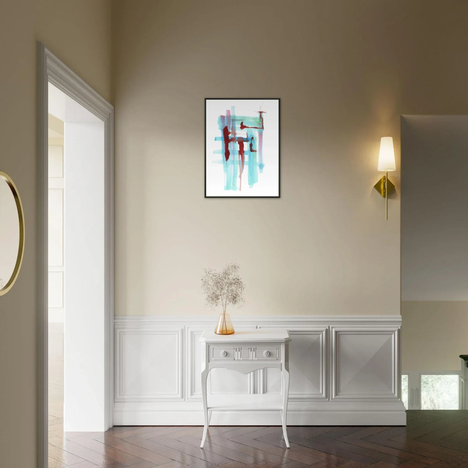 Classic Semi-Glossy Paper Metal Framed Poste Structures Liquides - Laure Leprince - Artiste Peintre